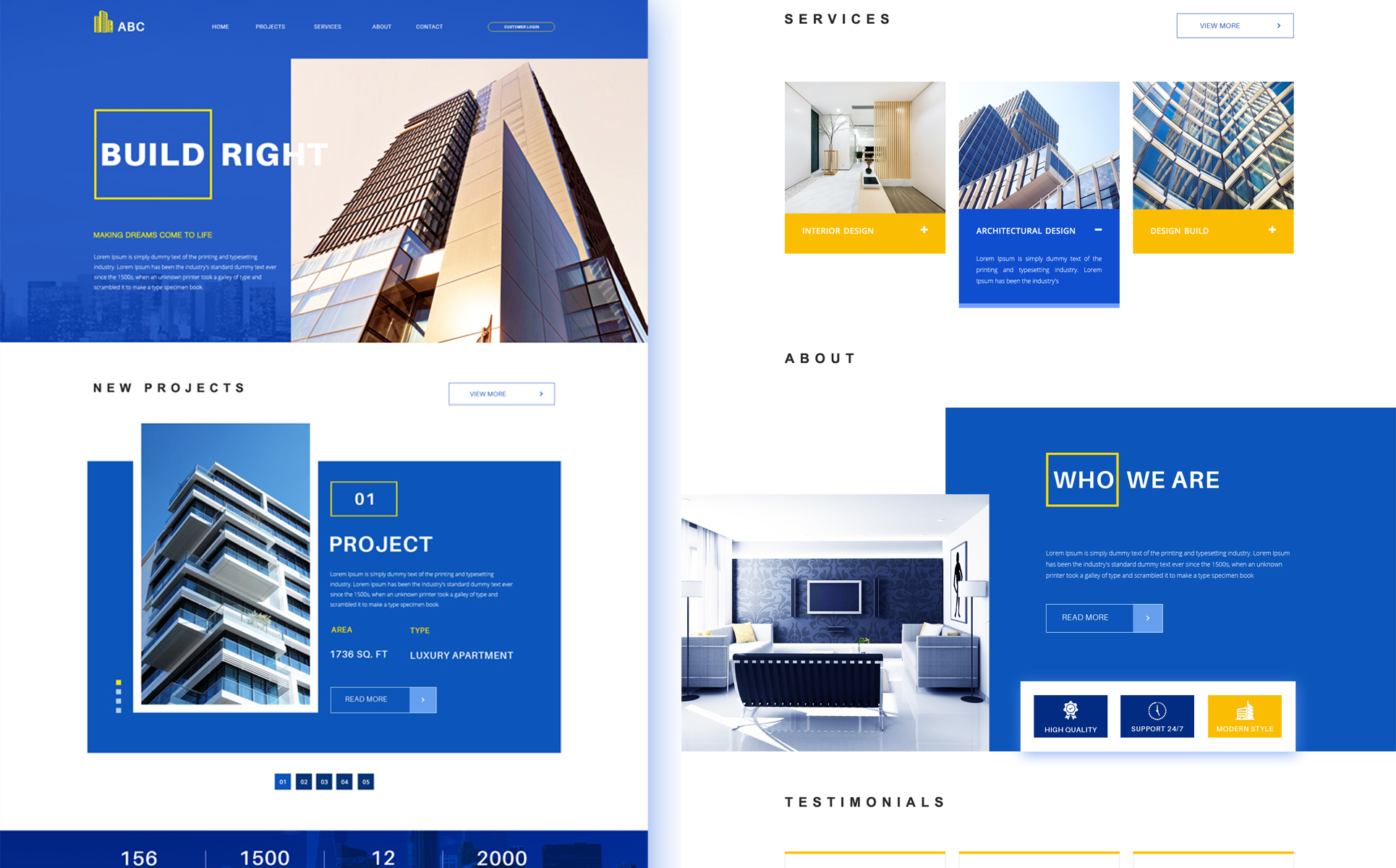 ABC - One Page Builders PSD Template