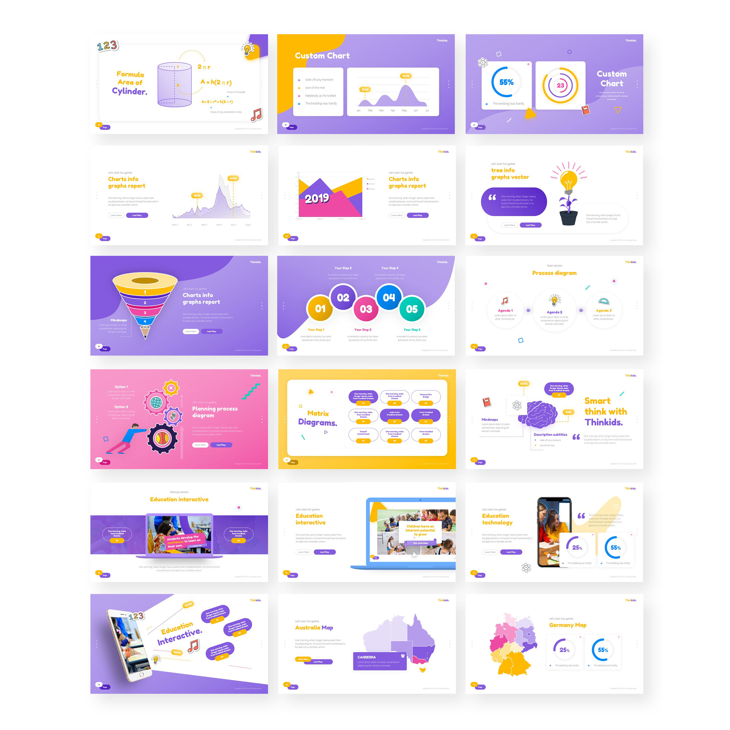 Thinkids - Fun Games & Education PowerPoint Template Inside Powerpoint Template Games For Education