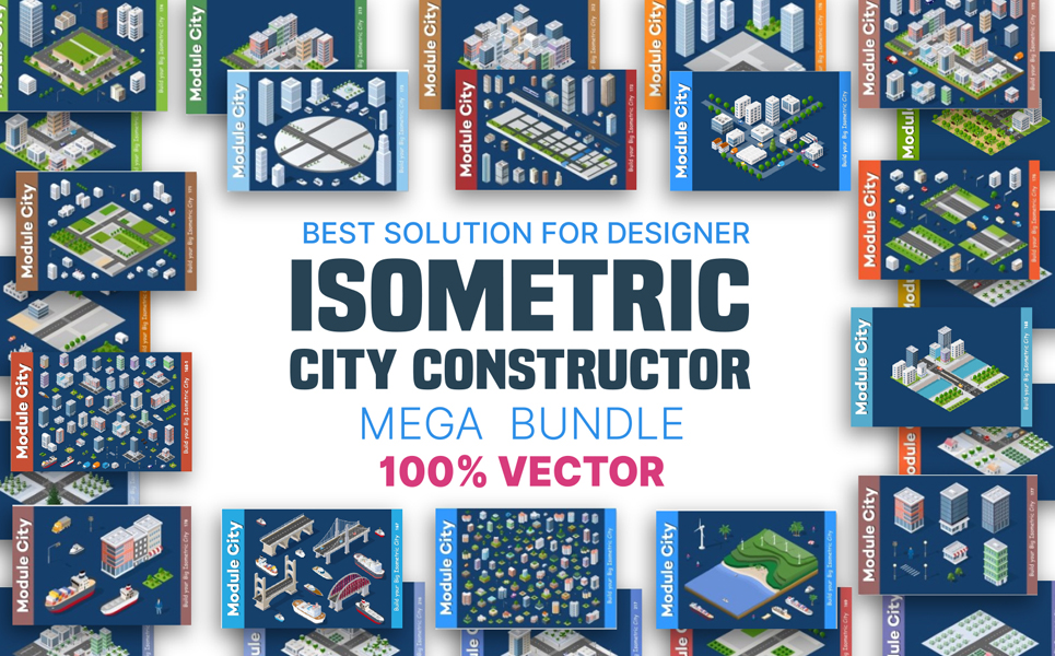 Download Иллюстрация "City Isometric - Illustration" / City Isometric - Illustration - Иллюстрация на тему графика block city isometric street architecture illustration area building house urban vector modern map construction design town 3d estate business set