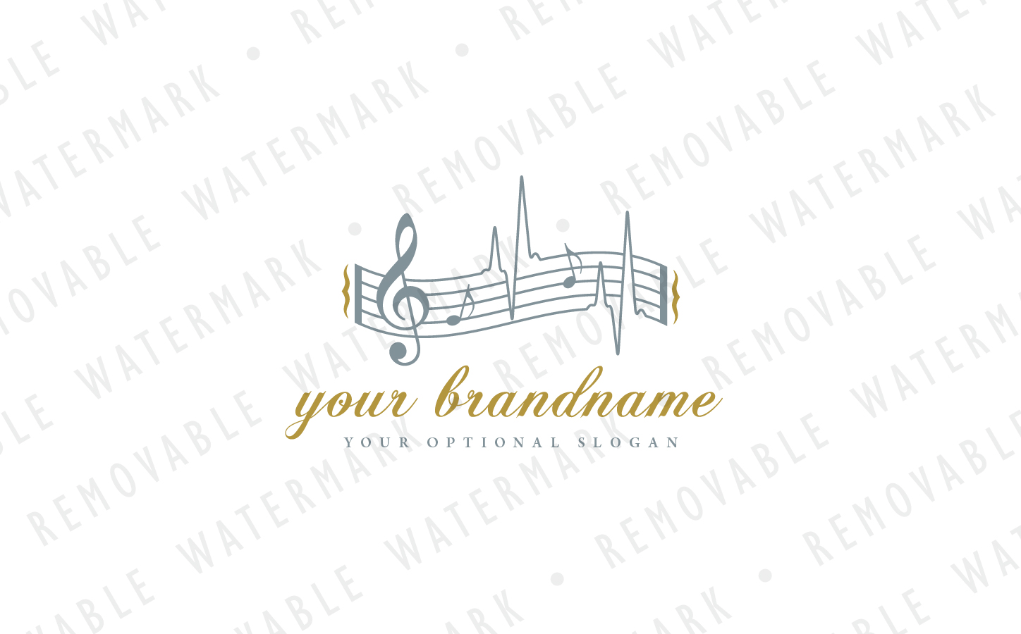 Download Шаблон логотипа "Heartbeat Music Logo Template" / Heartbeat Music Logo Template - Шаблон логотипа на тему графика sound music education musician heartbeat noise alive note rhythm sheet beat song voice composer recording logo design template audio melody