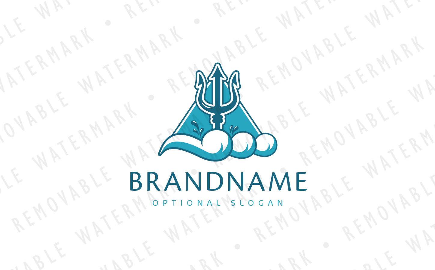 Download Шаблон логотипа "Trident of Titans Logo Template" / Trident of Titans Logo Template - Шаблон логотипа на тему графика wave ocean water sport swimming power sea triangle god storm flood trident poseidon titan neptune tidal logo design template cleaning