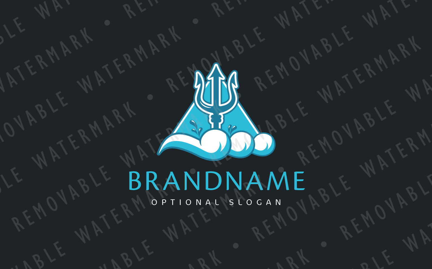 Download Шаблон логотипа "Trident of Titans Logo Template" / Trident of Titans Logo Template - Шаблон логотипа на тему графика wave ocean water sport swimming power sea triangle god storm flood trident poseidon titan neptune tidal logo design template cleaning