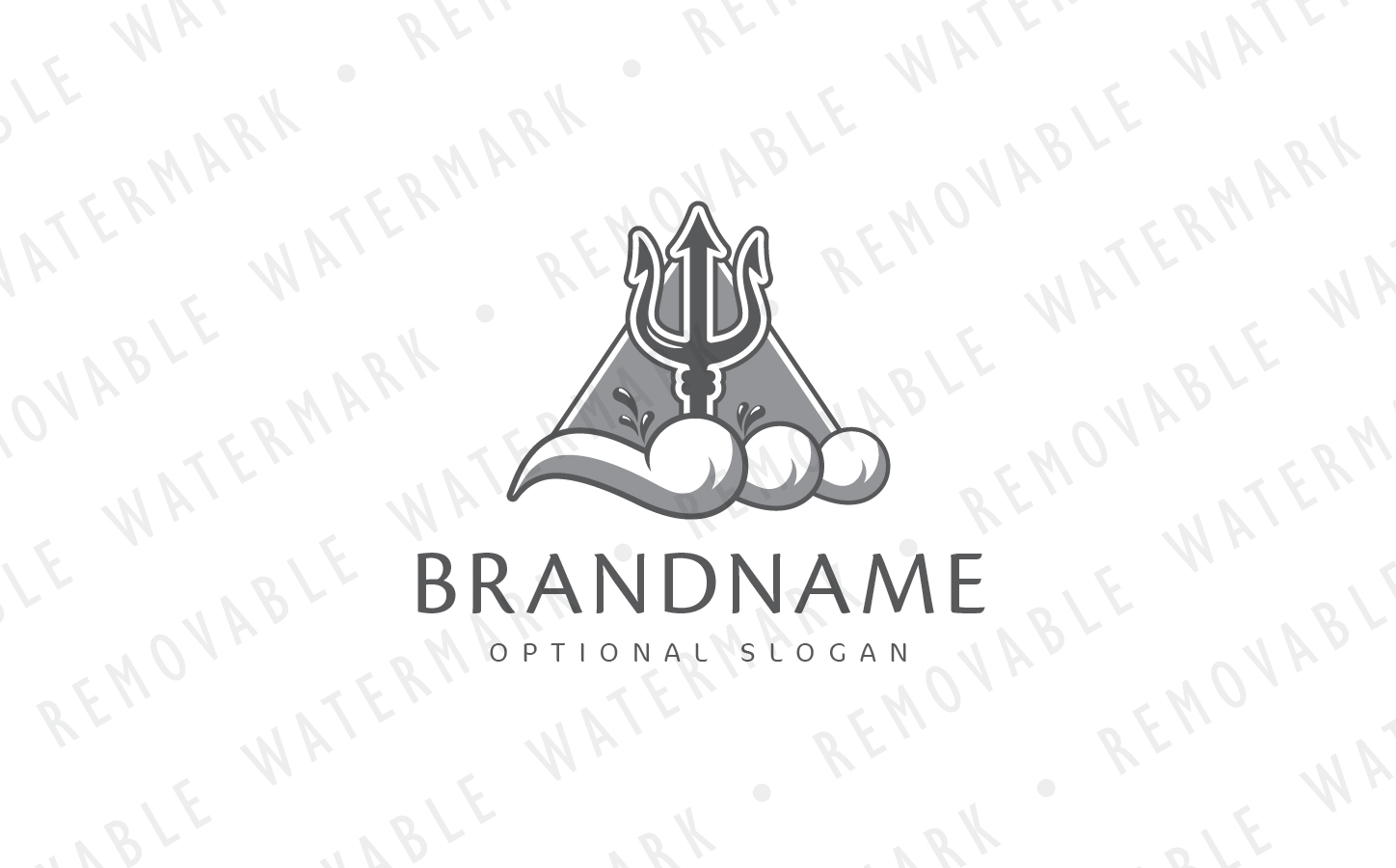 Download Шаблон логотипа "Trident of Titans Logo Template" / Trident of Titans Logo Template - Шаблон логотипа на тему графика wave ocean water sport swimming power sea triangle god storm flood trident poseidon titan neptune tidal logo design template cleaning