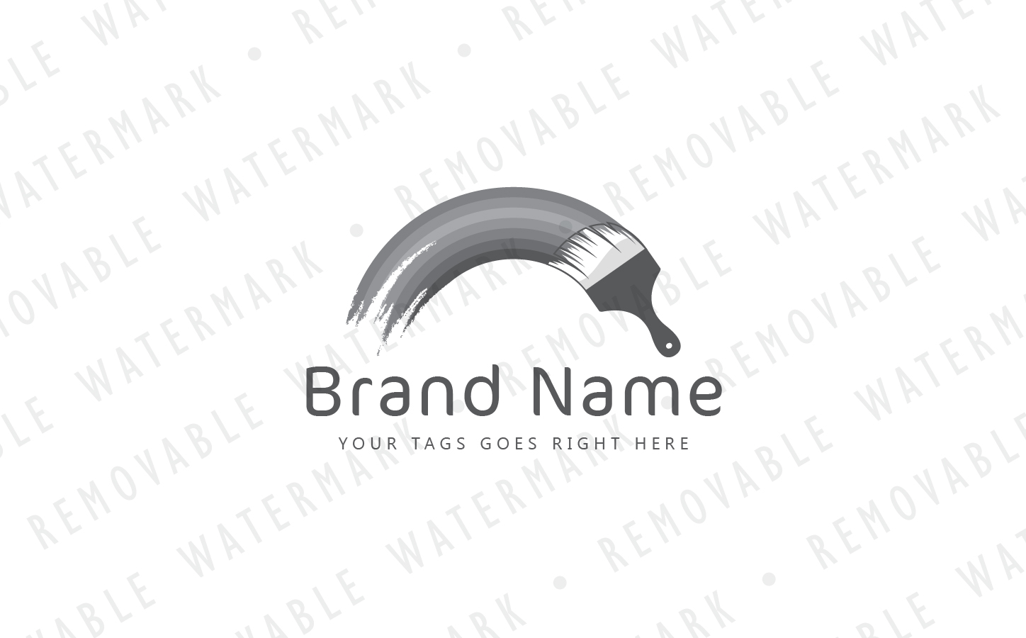 Download Шаблон логотипа "Painted Rainbow Logo Template" / Painted Rainbow Logo Template - Шаблон логотипа на тему графика house art creative bridge happy colorful print rainbow splash artist playful brush paint arc painting spectrum tool logo design template