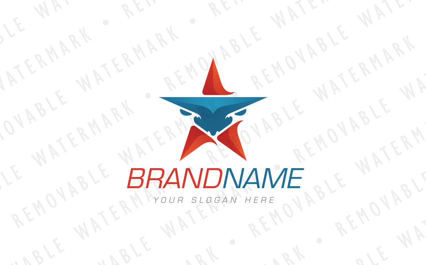 Download Шаблон логотипа "Bull Star Logo Template" / Bull Star Logo Template - Шаблон логотипа на тему графика animal letter a bull strong sharp horn star abstract cow cattle bison logo design template leather trophy fashion investing farm