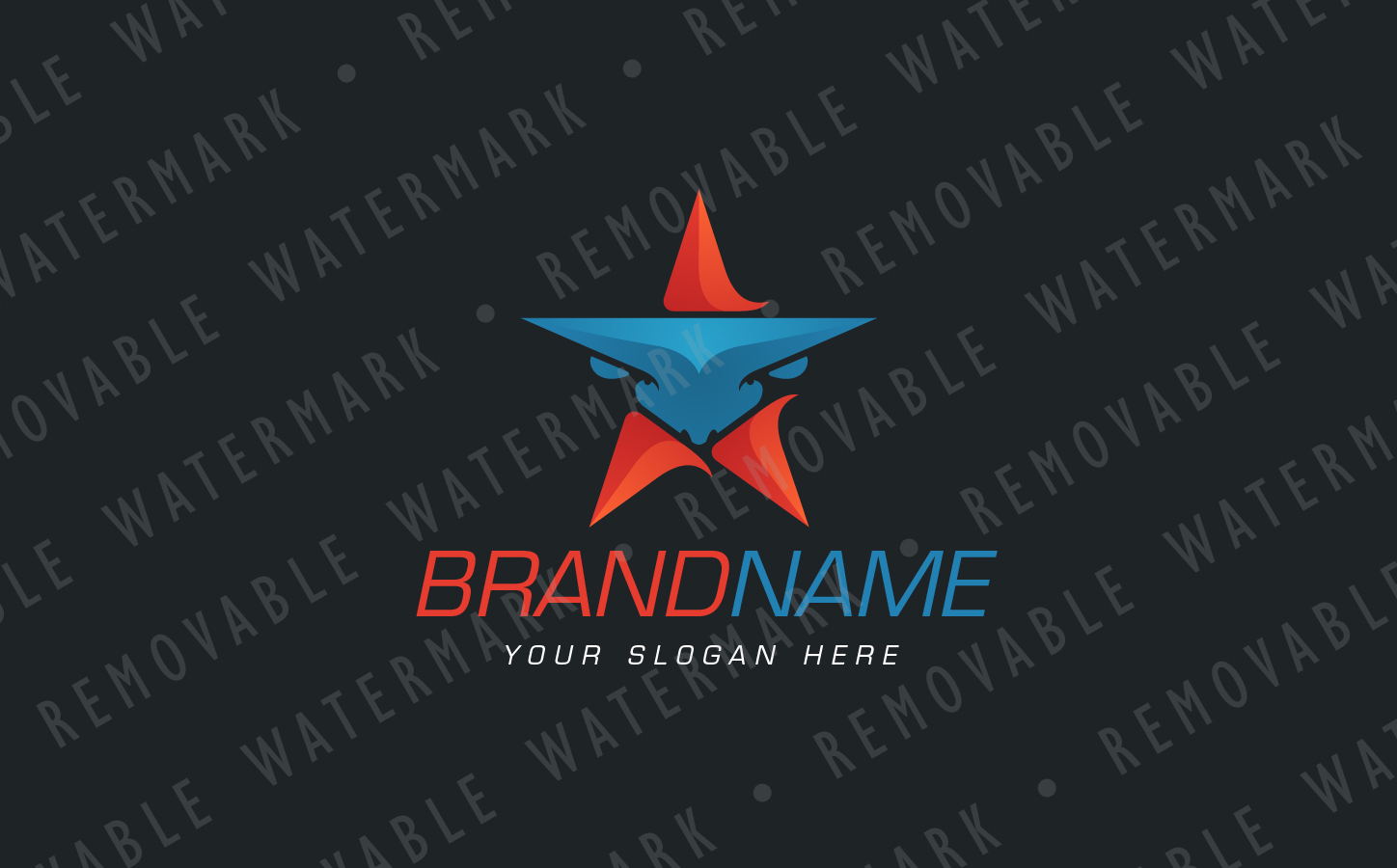 Download Шаблон логотипа "Bull Star Logo Template" / Bull Star Logo Template - Шаблон логотипа на тему графика animal letter a bull strong sharp horn star abstract cow cattle bison logo design template leather trophy fashion investing farm