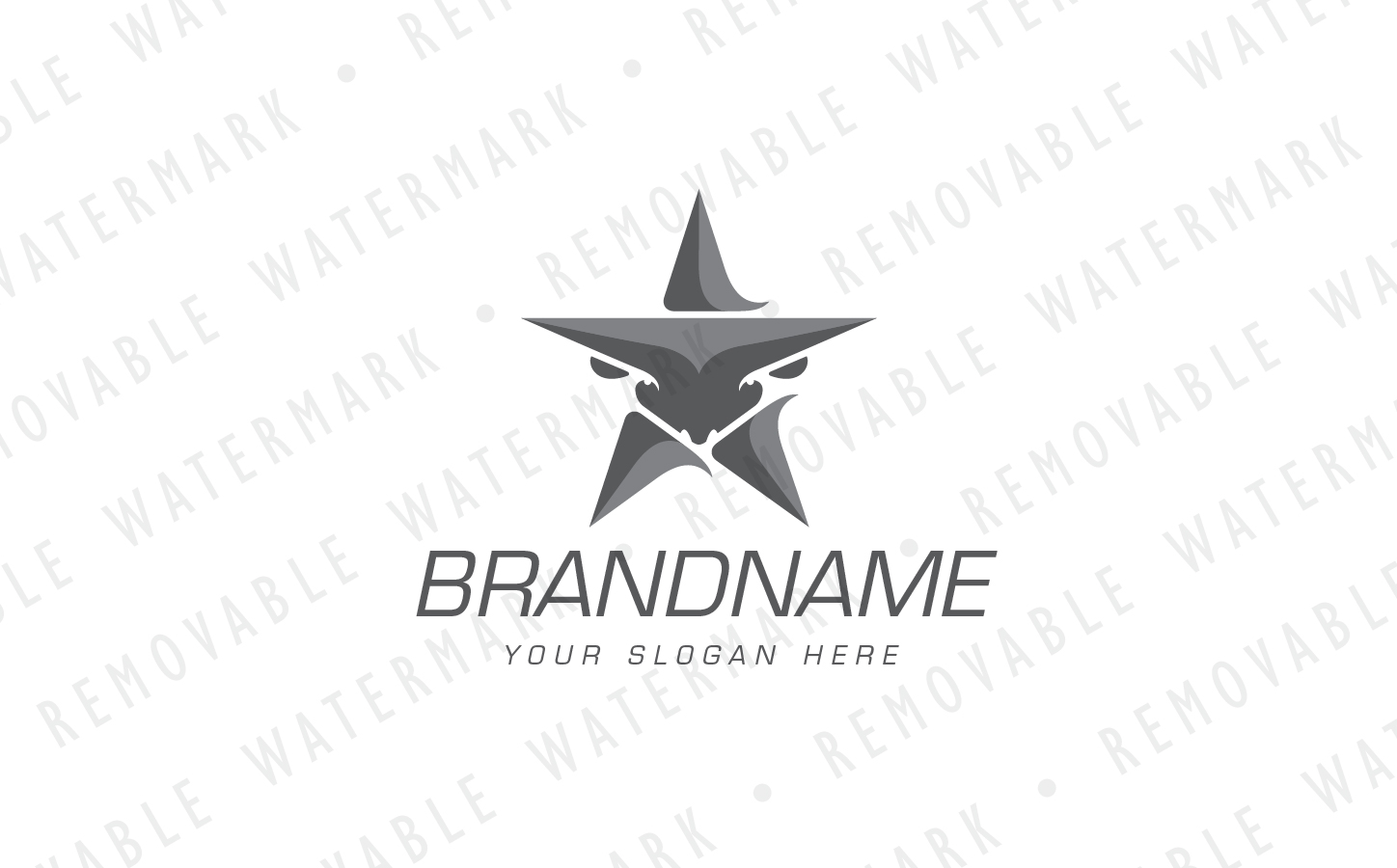 Download Шаблон логотипа "Bull Star Logo Template" / Bull Star Logo Template - Шаблон логотипа на тему графика animal letter a bull strong sharp horn star abstract cow cattle bison logo design template leather trophy fashion investing farm