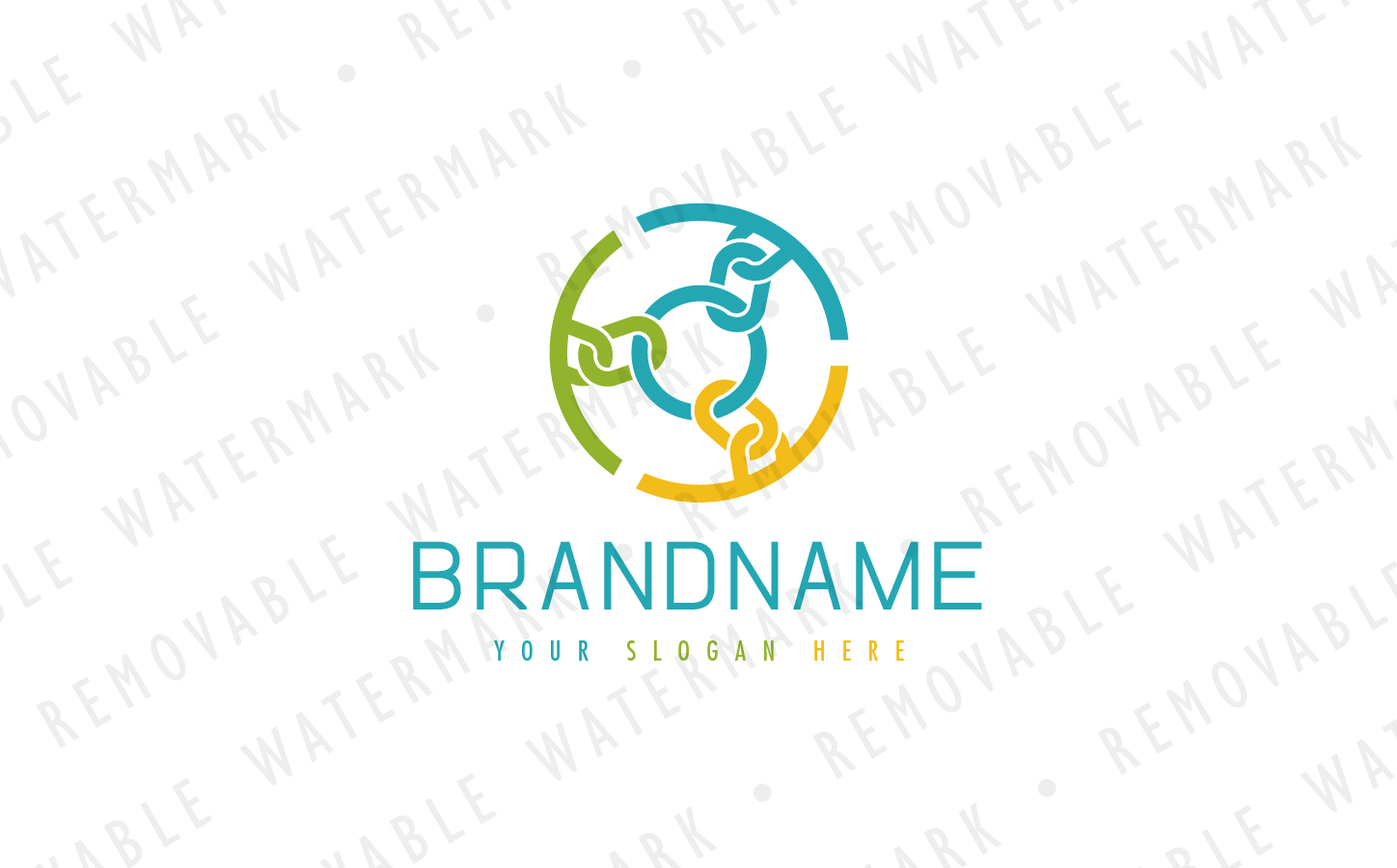 Download Шаблон логотипа "Chain Circle Logo Template" / Chain Circle Logo Template - Шаблон логотипа на тему графика circle link abstract chain connection ring interaction cooperation bond unbreakable unity synergy logo design template community communication security technology industry