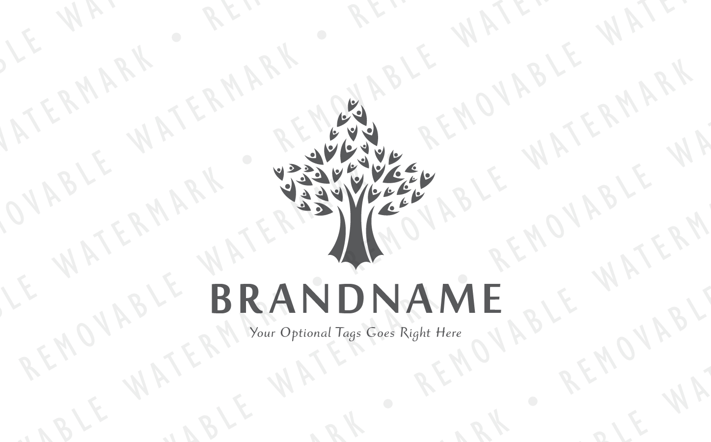 Download Шаблон логотипа "Tree of Souls Logo Template" / Tree of Souls Logo Template - Шаблон логотипа на тему графика community tree leaf people cross colorful hope human soul logo design template cooperation maple park dating social beauty art healthy