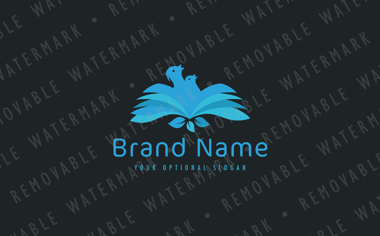 Download Шаблон логотипа "Nest of Learning Logo Template" / Nest of Learning Logo Template - Шаблон логотипа на тему графика education children bird book nest school leaf knowledge wisdom learning publishing care charity logo design template hunger bookstore library church