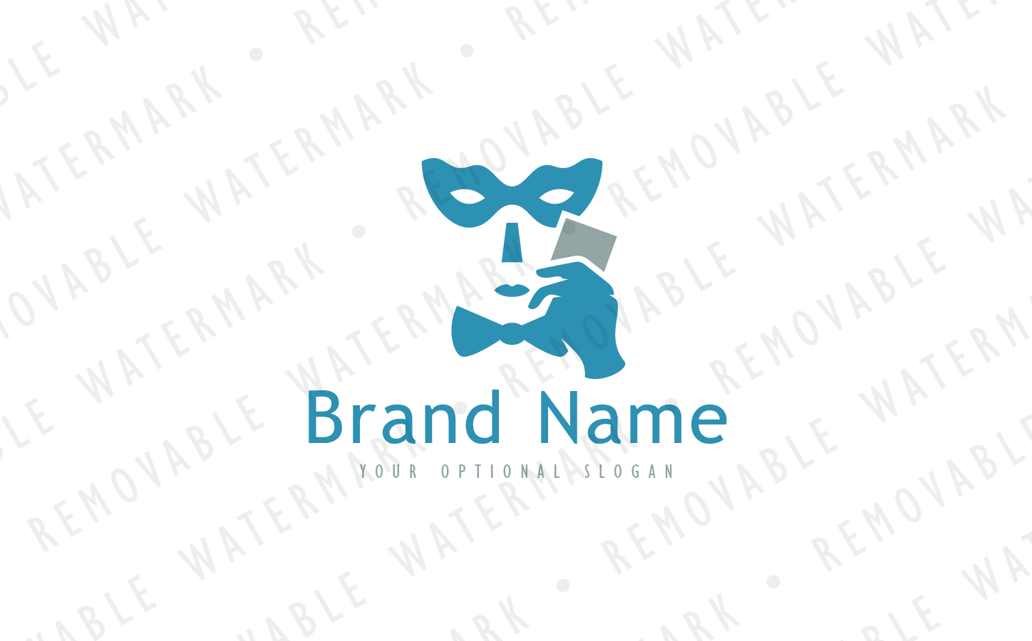 Download Шаблон логотипа "Hidden Face Logo Template" / Hidden Face Logo Template - Шаблон логотипа на тему графика game face card masked poker identity simple mask serious casino betting logo design template club event art theater ticket entertainment