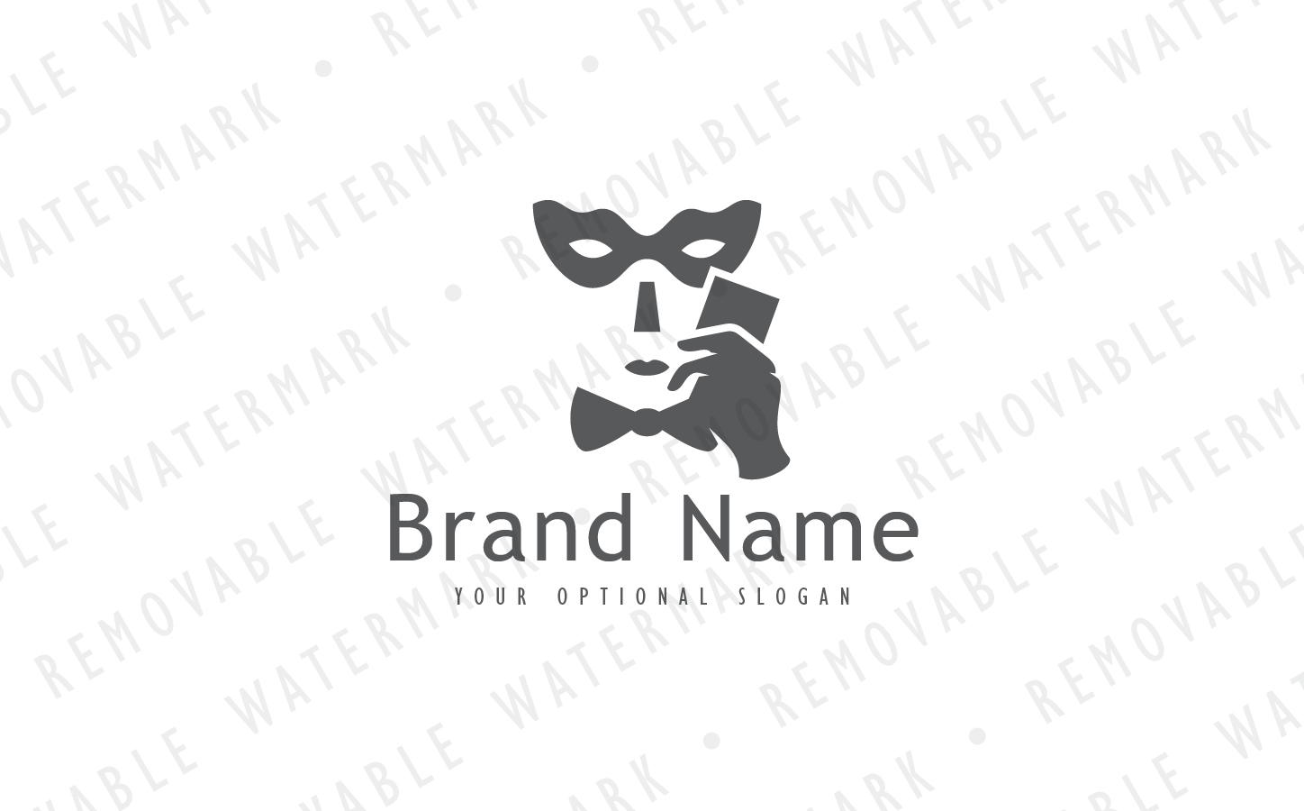 Download Шаблон логотипа "Hidden Face Logo Template" / Hidden Face Logo Template - Шаблон логотипа на тему графика game face card masked poker identity simple mask serious casino betting logo design template club event art theater ticket entertainment