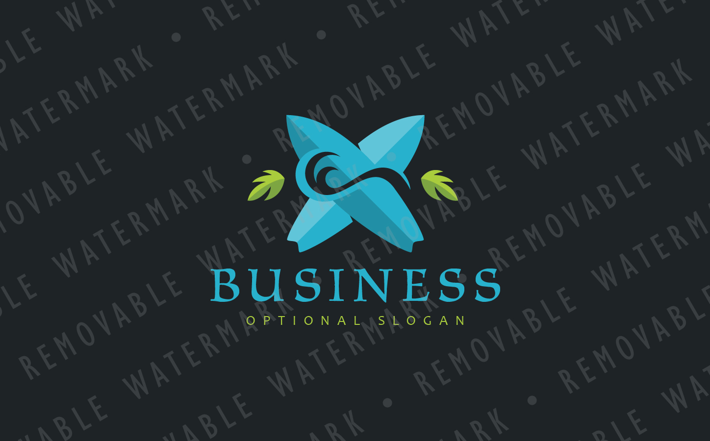 Download Шаблон логотипа "Tidal Wave Surfing Logo Template" / Tidal Wave Surfing Logo Template - Шаблон логотипа на тему графика wave surfboard ocean water coast surfing cross hawaii beach sea tropical tidal sport logo design template exotic fashion resort spa