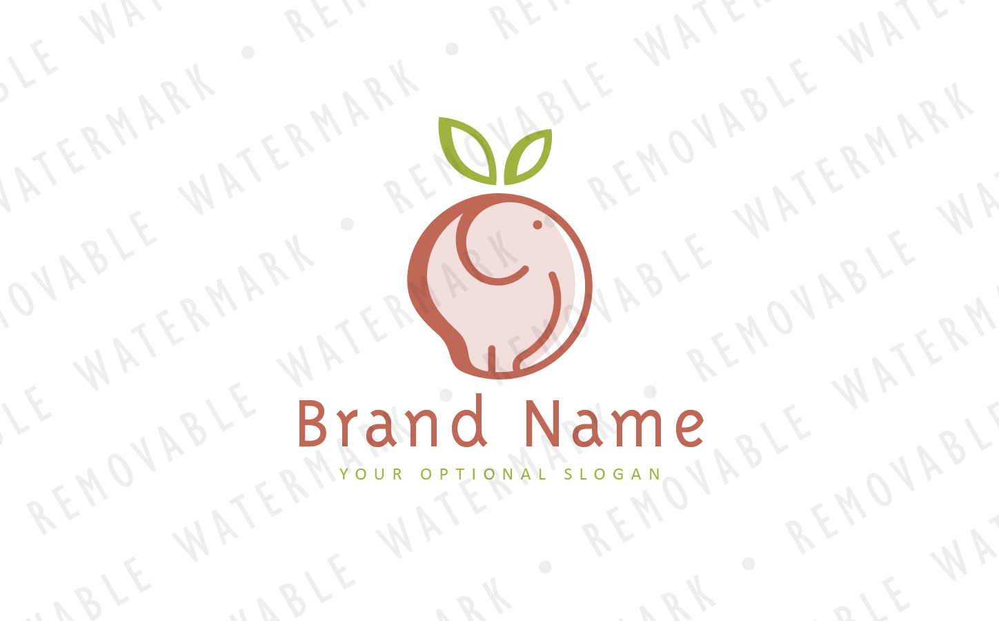 Download Шаблон логотипа "Elephant Fruit Logo Template" / Elephant Fruit Logo Template - Шаблон логотипа на тему графика food elephant fruit apple citrus diet nutrition vitamin healthy eat natural logo design template vitality organic slim fitness farm vigor