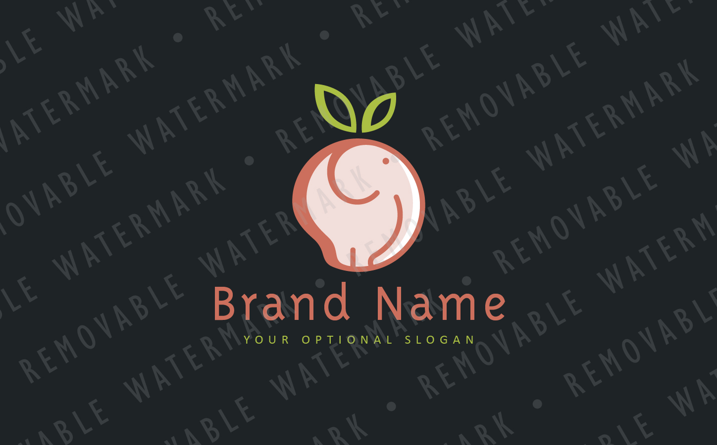 Download Шаблон логотипа "Elephant Fruit Logo Template" / Elephant Fruit Logo Template - Шаблон логотипа на тему графика food elephant fruit apple citrus diet nutrition vitamin healthy eat natural logo design template vitality organic slim fitness farm vigor