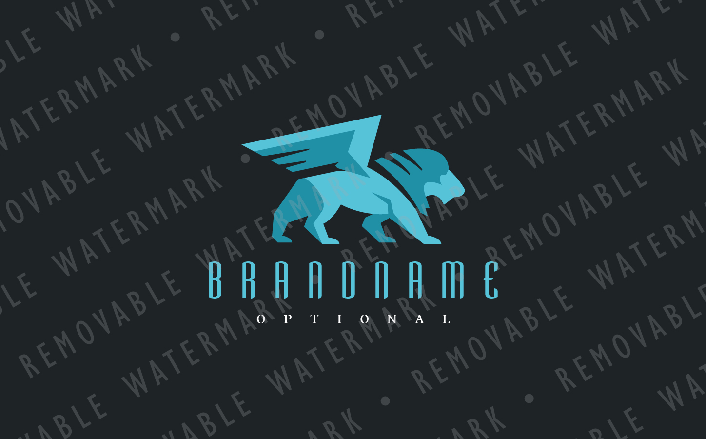 Download Шаблон логотипа "Winged Lion Logo Template" / Winged Lion Logo Template - Шаблон логотипа на тему графика lion winged sphinx power griffin support mythical protection courage strength dominance logo design template consulting investing security guardian leadership honesty