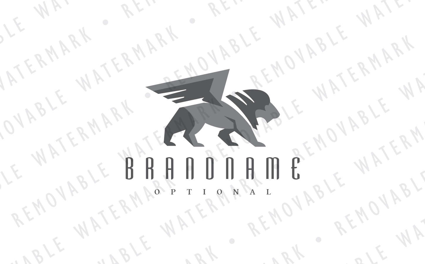 Download Шаблон логотипа "Winged Lion Logo Template" / Winged Lion Logo Template - Шаблон логотипа на тему графика lion winged sphinx power griffin support mythical protection courage strength dominance logo design template consulting investing security guardian leadership honesty
