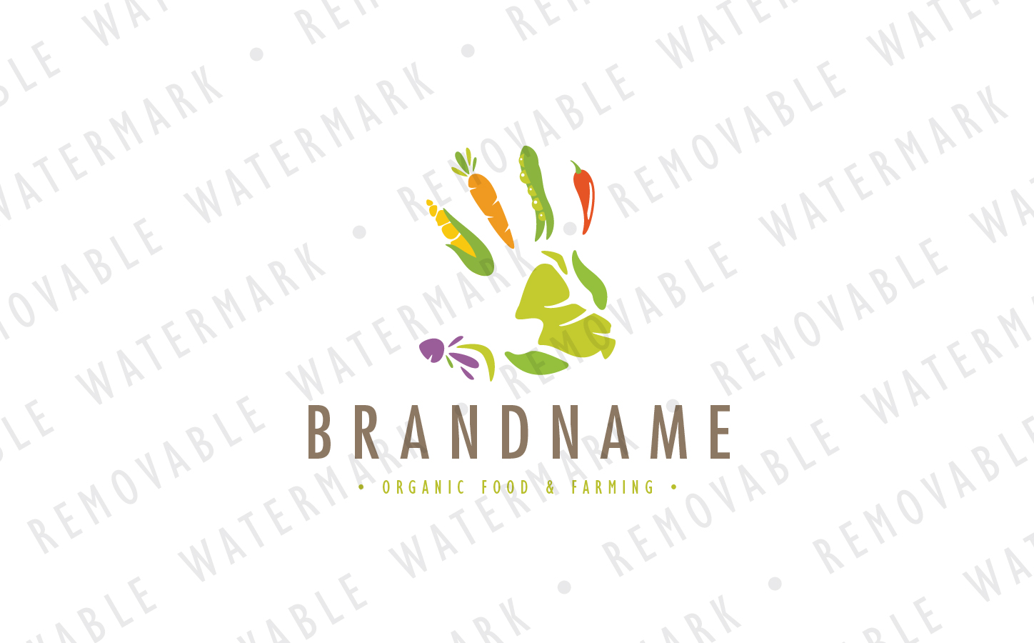 Download Шаблон логотипа "Farming Handprint Logo Template" / Farming Handprint Logo Template - Шаблон логотипа на тему графика natural food healthy farm organic sustainable farming hand eat human garden vegetable salad vitamin nutrition logo design template biotechnology agriculture