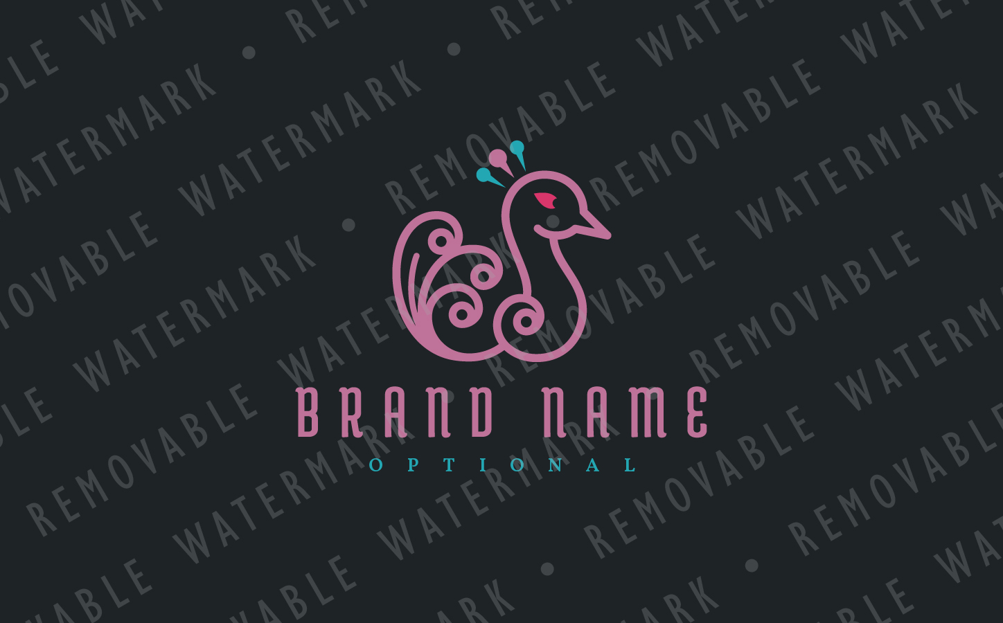 Download Шаблон логотипа "Peafowl Feathers Logo Template" / Peafowl Feathers Logo Template - Шаблон логотипа на тему графика elegant peacock feather swan bird beauty plume peafowl immortality jewelry cosmetics spa wellness art logo design template charm innocence fashion