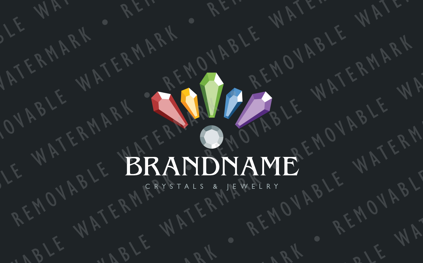 Download Шаблон логотипа "Crystal Crown Logo Template" / Crystal Crown Logo Template - Шаблон логотипа на тему графика jewelry rainbow luxury diamond glass mining jewel crown king spectrum crystal gem mineral beauty wedding investing logo design template shard