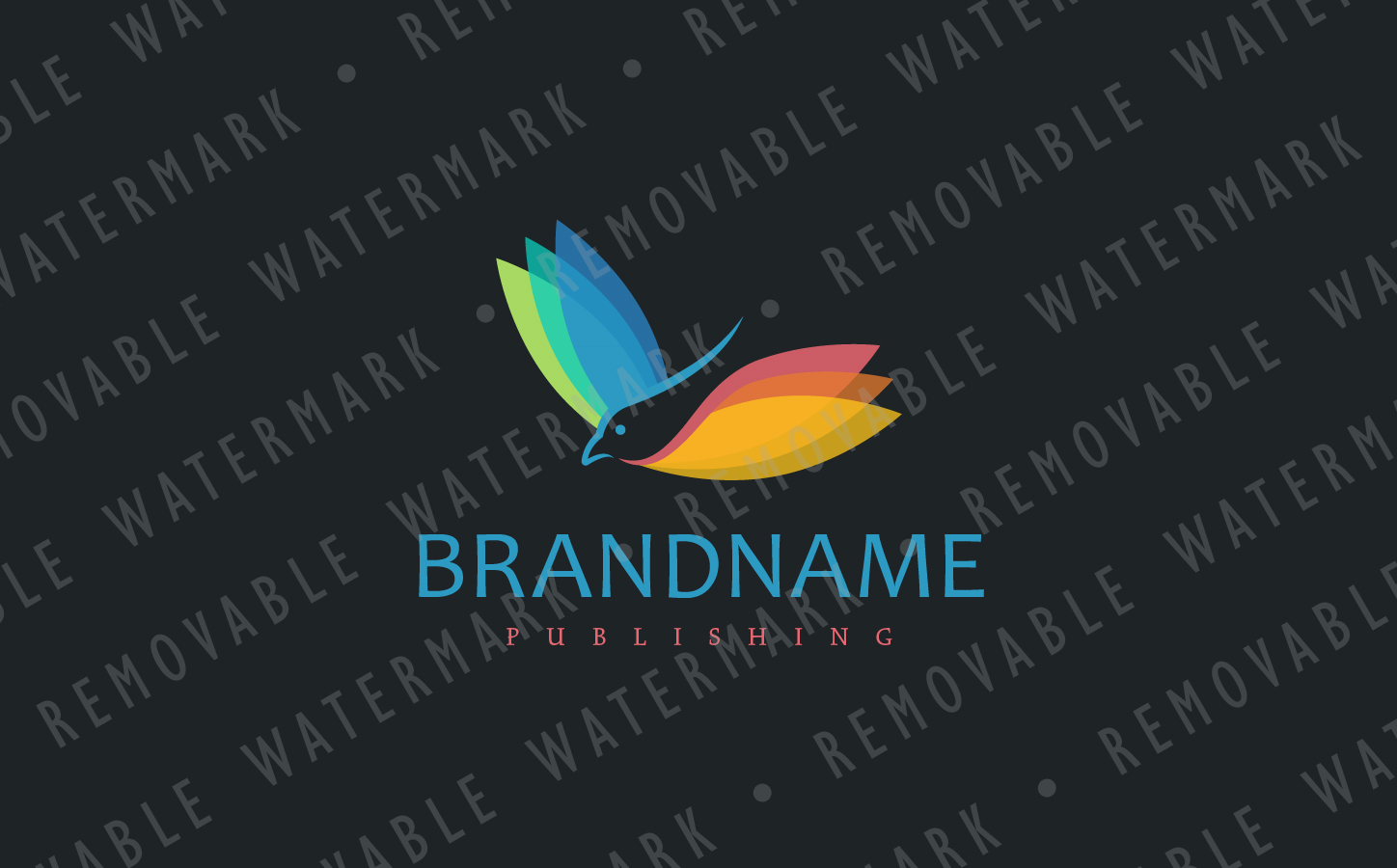 Download Шаблон логотипа "Flying Book Logo Template" / Flying Book Logo Template - Шаблон логотипа на тему графика education bird book page dove wings learning knowledge peace freedom logo design template bookstore library charity publishing paper church independence