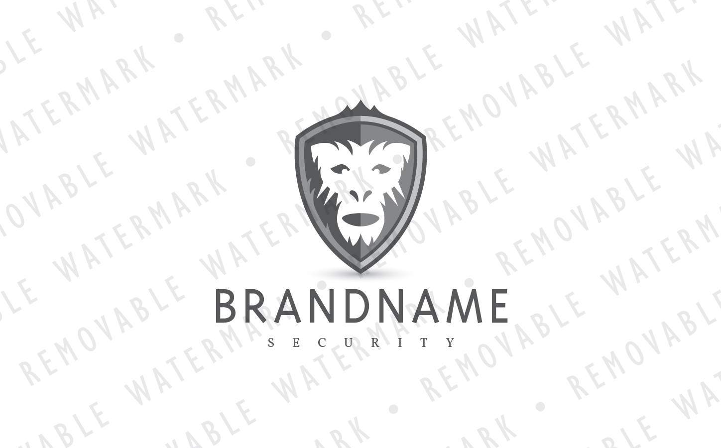 Download Шаблон логотипа "Ape Shield Logo Template" / Ape Shield Logo Template - Шаблон логотипа на тему графика safety protection defense strength support primate animal ape monkey shield escutcheon security bulwark logo design template entertainment stylized crest environment
