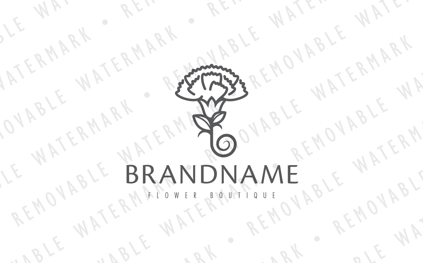 Download Шаблон логотипа "Carnation Flower Logo Template" / Carnation Flower Logo Template - Шаблон логотипа на тему графика flower elegant blossom umbrella purity carnation bloom garden love floral florist logo design template beauty cosmetics perfumery wedding decoration gift