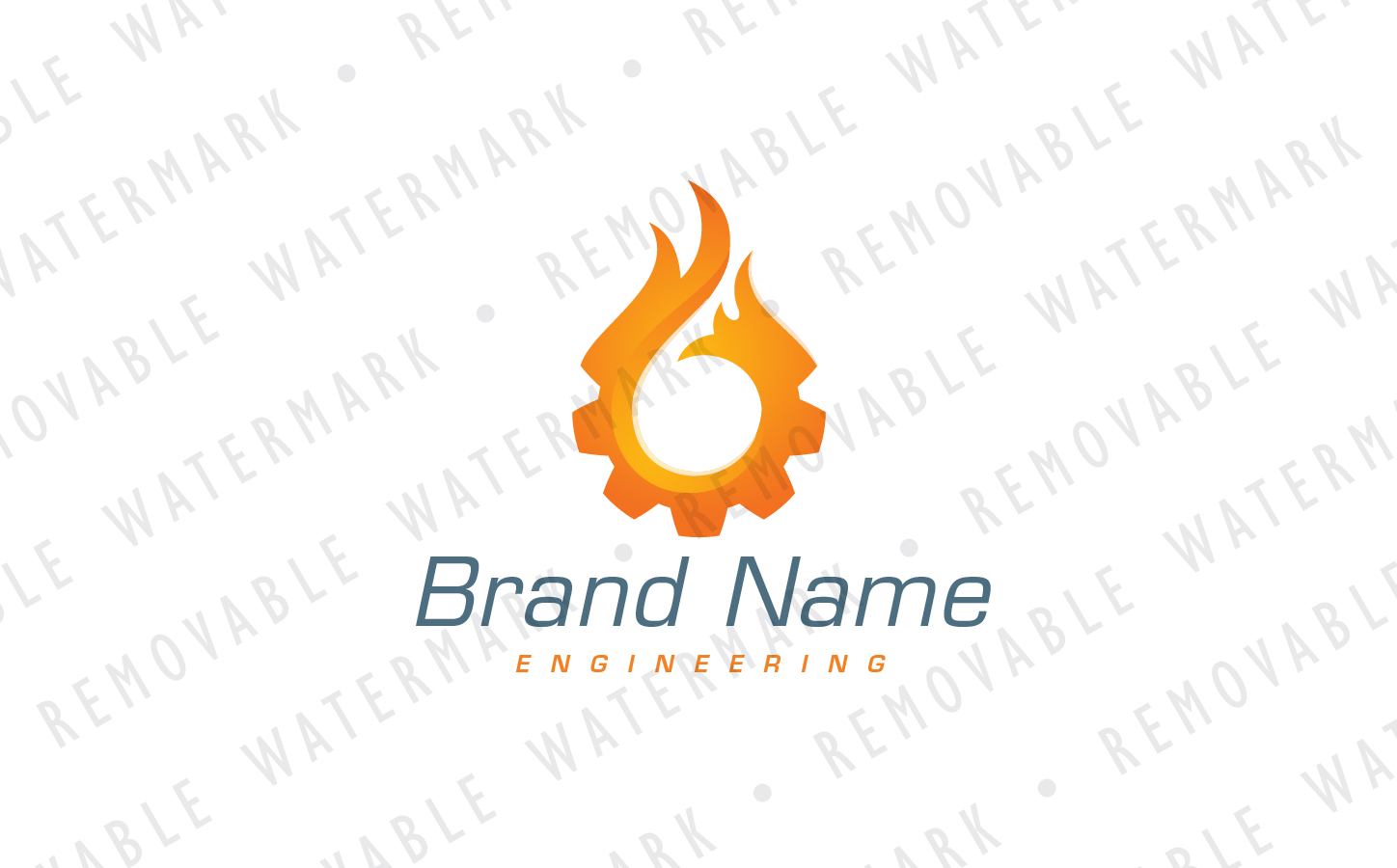 Download Шаблон логотипа "Burning Cogwheel Logo Template" / Burning Cogwheel Logo Template - Шаблон логотипа на тему графика engineering fire flame gear cog burning energy fuel heat power wheel technology oil gas logo design template industry machine hot