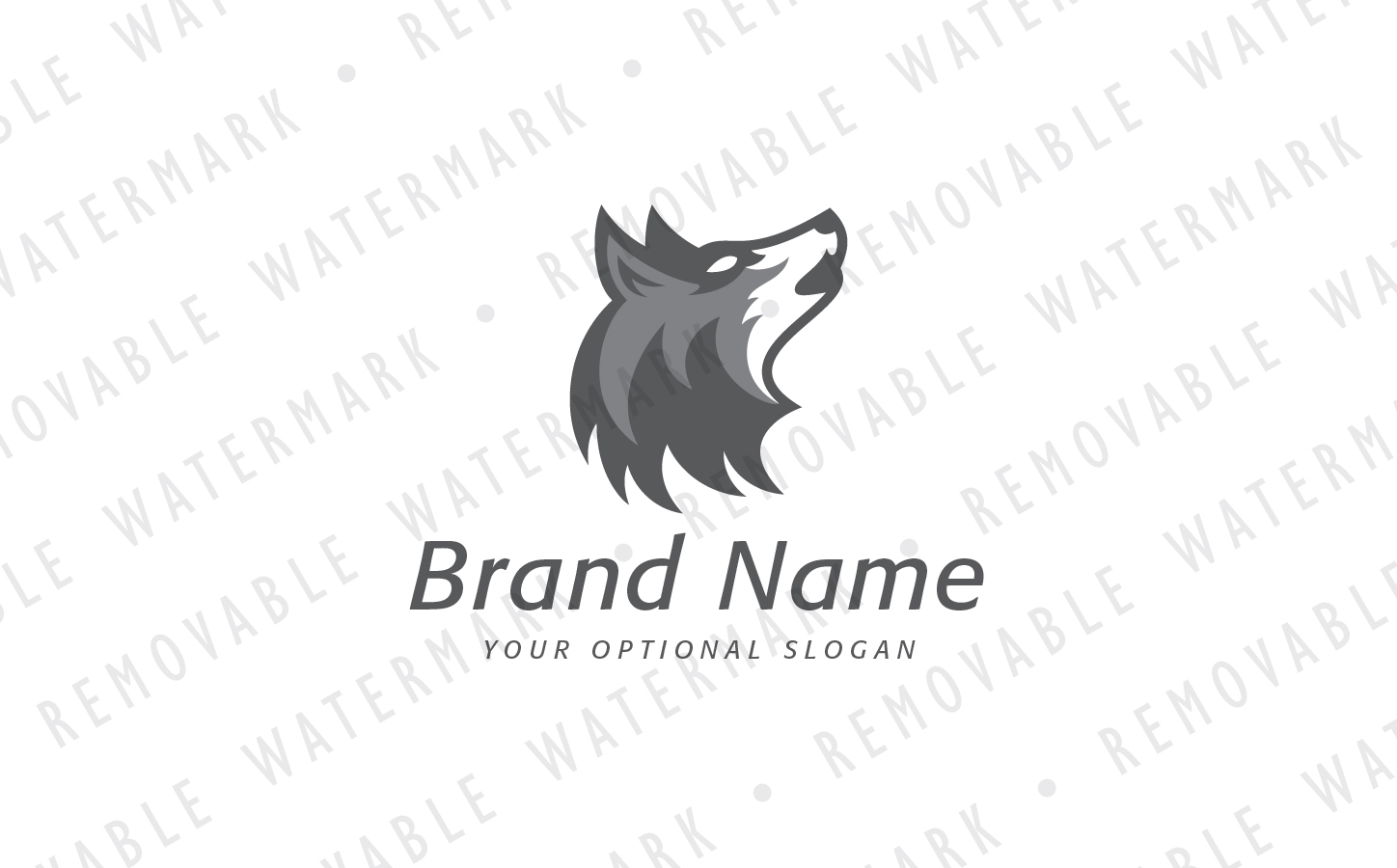 Download Шаблон логотипа "Howling Wolf Logo Template" / Howling Wolf Logo Template - Шаблон логотипа на тему графика social dog pack wild call communication wolf howl werewolf hound recording logo design template wildlife veterinary hunting security alpha music