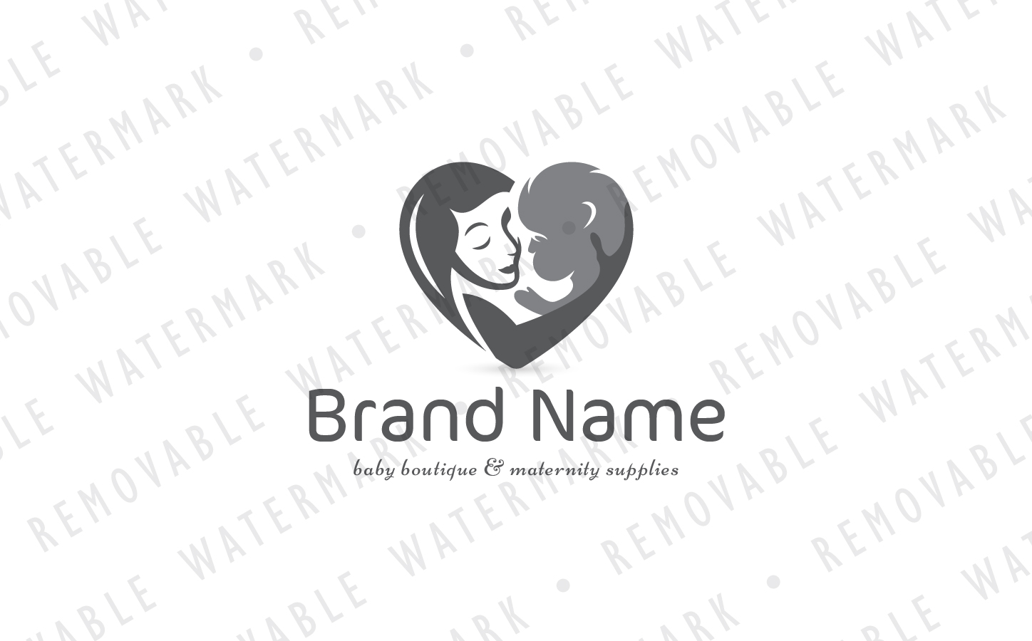 Download Шаблон логотипа "Maternal Love Logo Template" / Maternal Love Logo Template - Шаблон логотипа на тему графика kids mother baby heart love motherhood care hope bond maternity children childcare pregnancy logo design template adoption charity medical maternal