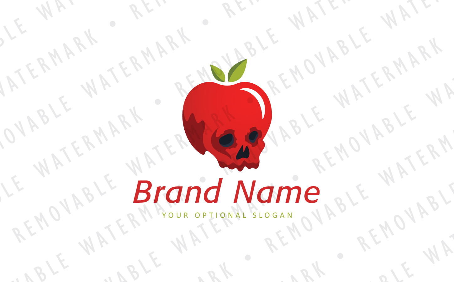 Download Шаблон логотипа "Poisoned Apple Logo Template" / Poisoned Apple Logo Template - Шаблон логотипа на тему графика creative food apple fruit skull spirit bone death dead skeleton toxic poison rotten poisoned logo design template eat alcohol entertainment