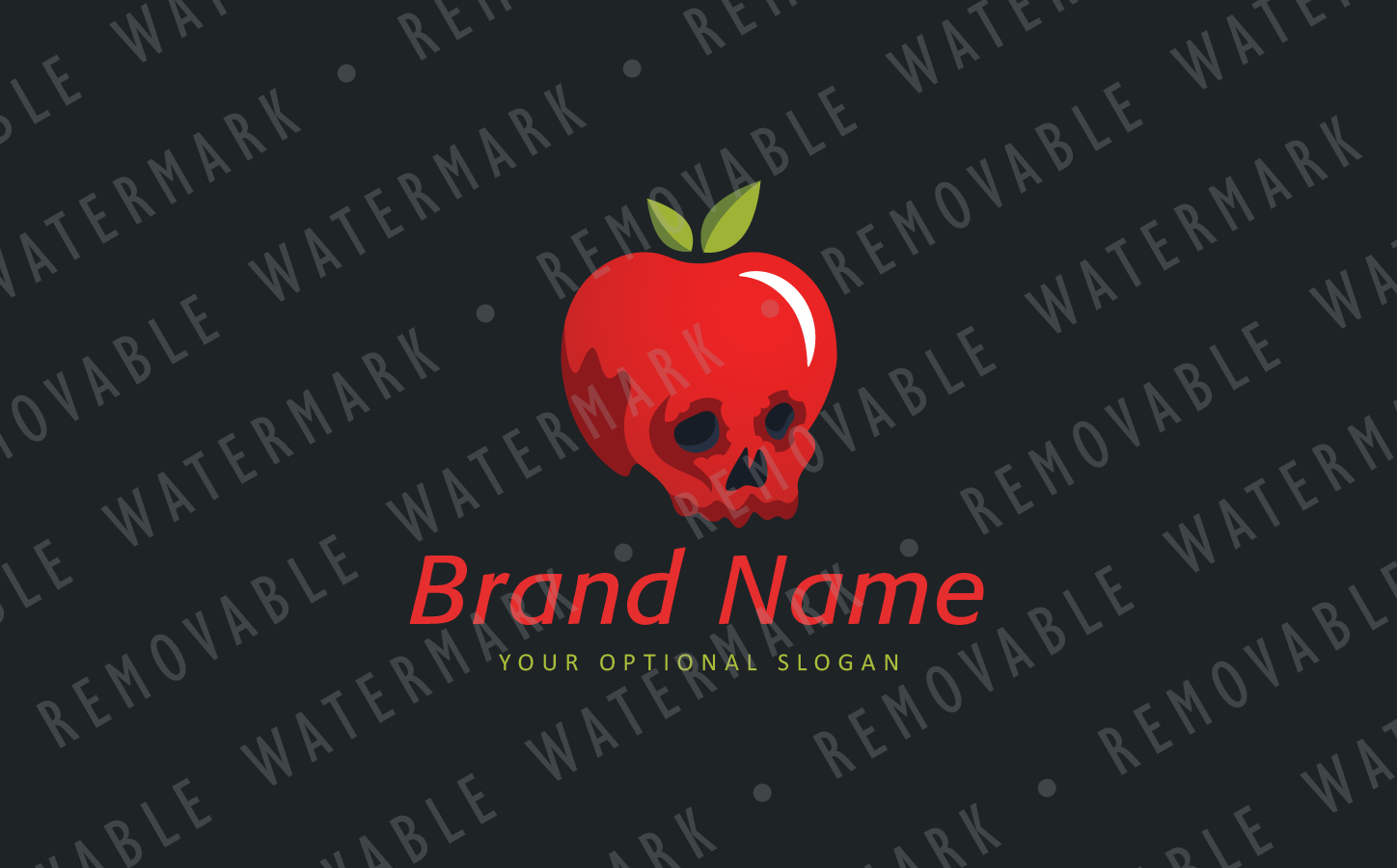 Download Шаблон логотипа "Poisoned Apple Logo Template" / Poisoned Apple Logo Template - Шаблон логотипа на тему графика creative food apple fruit skull spirit bone death dead skeleton toxic poison rotten poisoned logo design template eat alcohol entertainment