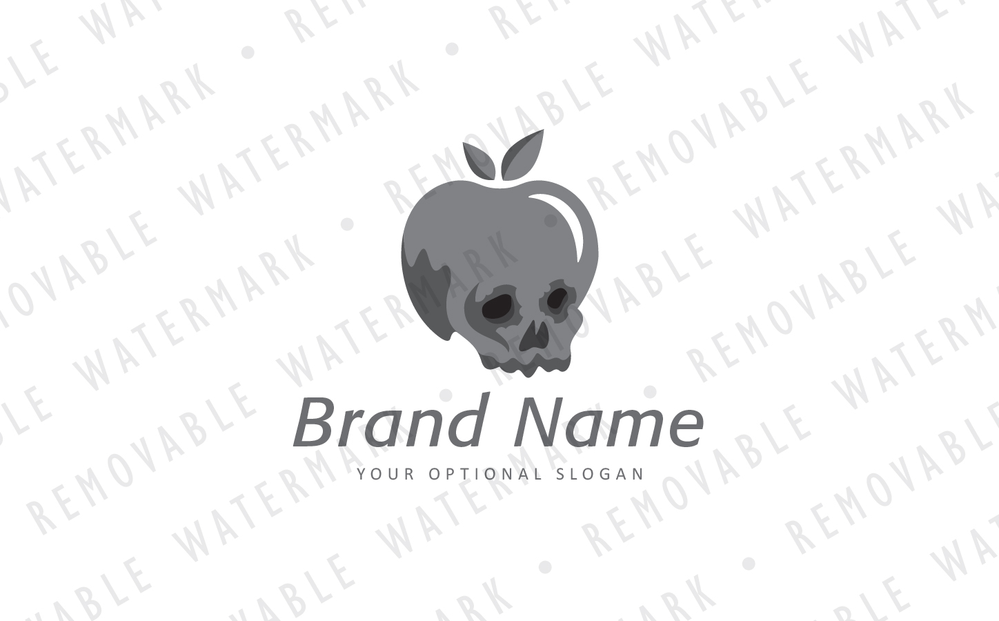 Download Шаблон логотипа "Poisoned Apple Logo Template" / Poisoned Apple Logo Template - Шаблон логотипа на тему графика creative food apple fruit skull spirit bone death dead skeleton toxic poison rotten poisoned logo design template eat alcohol entertainment