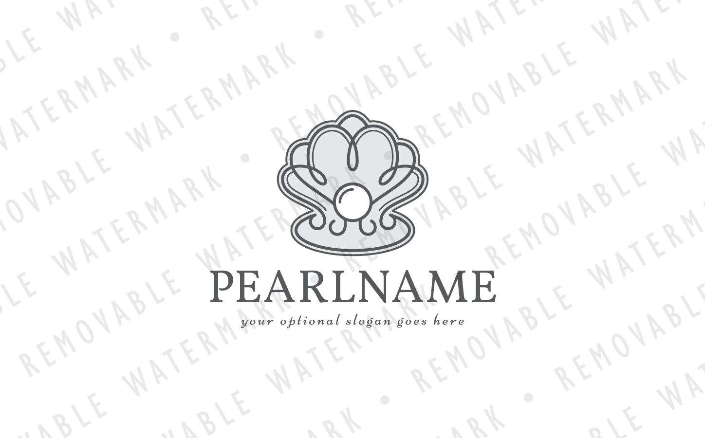 Download Шаблон логотипа "Pearl Shell Logo Template" / Pearl Shell Logo Template - Шаблон логотипа на тему графика elegant water jewel beauty sea shell pearl vintage oyster luxury ocean wedding cosmetics jewelry spa logo design template gem wellness