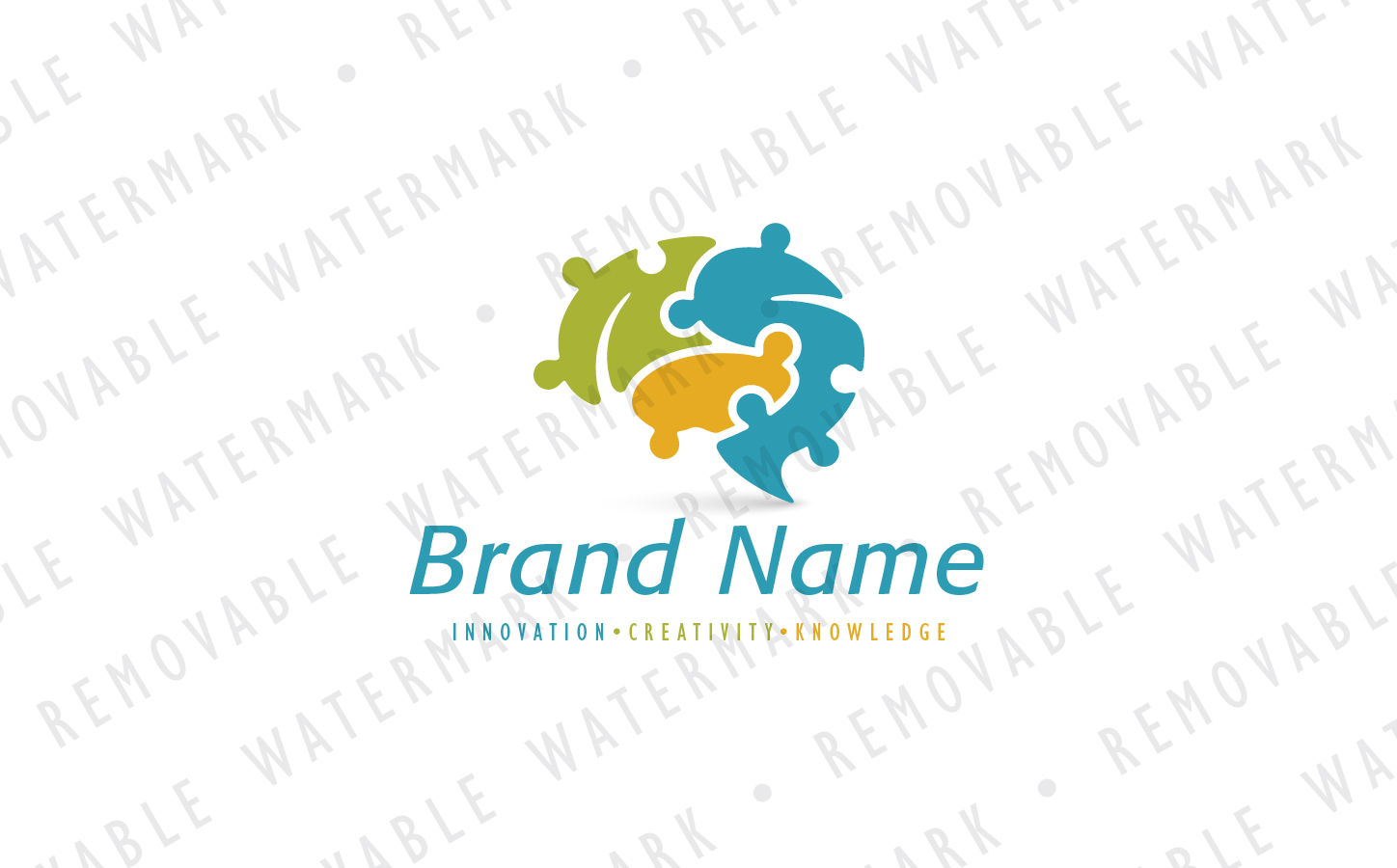 Download Шаблон логотипа "Puzzle Brain Logo Template" / Puzzle Brain Logo Template - Шаблон логотипа на тему графика brain jigsaw puzzle idea enigma mind memory intellect creative art innovation knowledge consulting science research logo design template medical technology