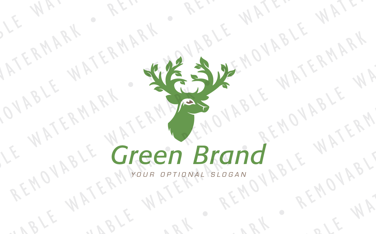 Download Шаблон логотипа "Deer of the Forest Logo Template" / Deer of the Forest Logo Template - Шаблон логотипа на тему графика deer leaf growing forest wood antlers elk green rustic stag buck logo design template hunting beauty fertility forestry gardening outdoor