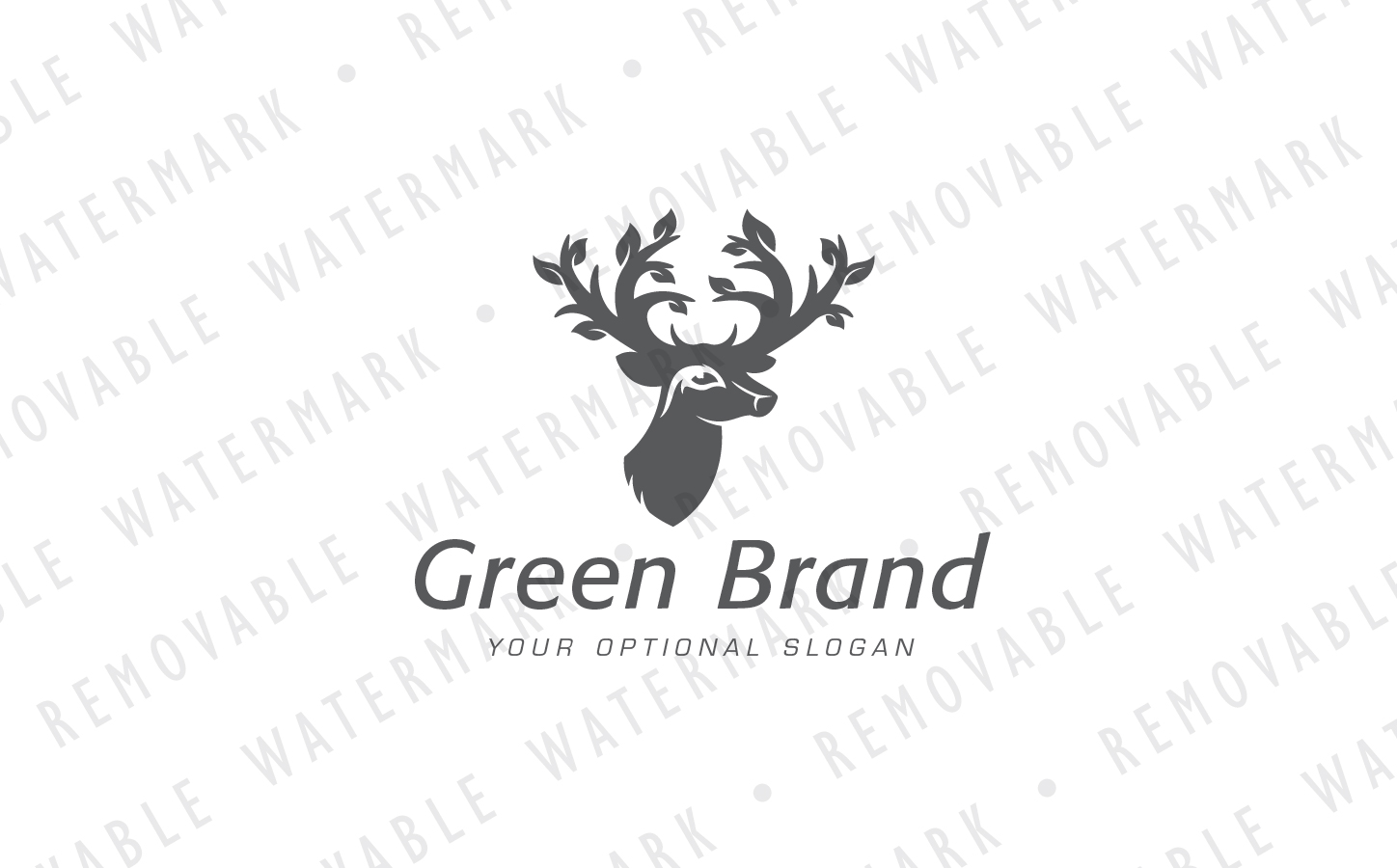 Download Шаблон логотипа "Deer of the Forest Logo Template" / Deer of the Forest Logo Template - Шаблон логотипа на тему графика deer leaf growing forest wood antlers elk green rustic stag buck logo design template hunting beauty fertility forestry gardening outdoor