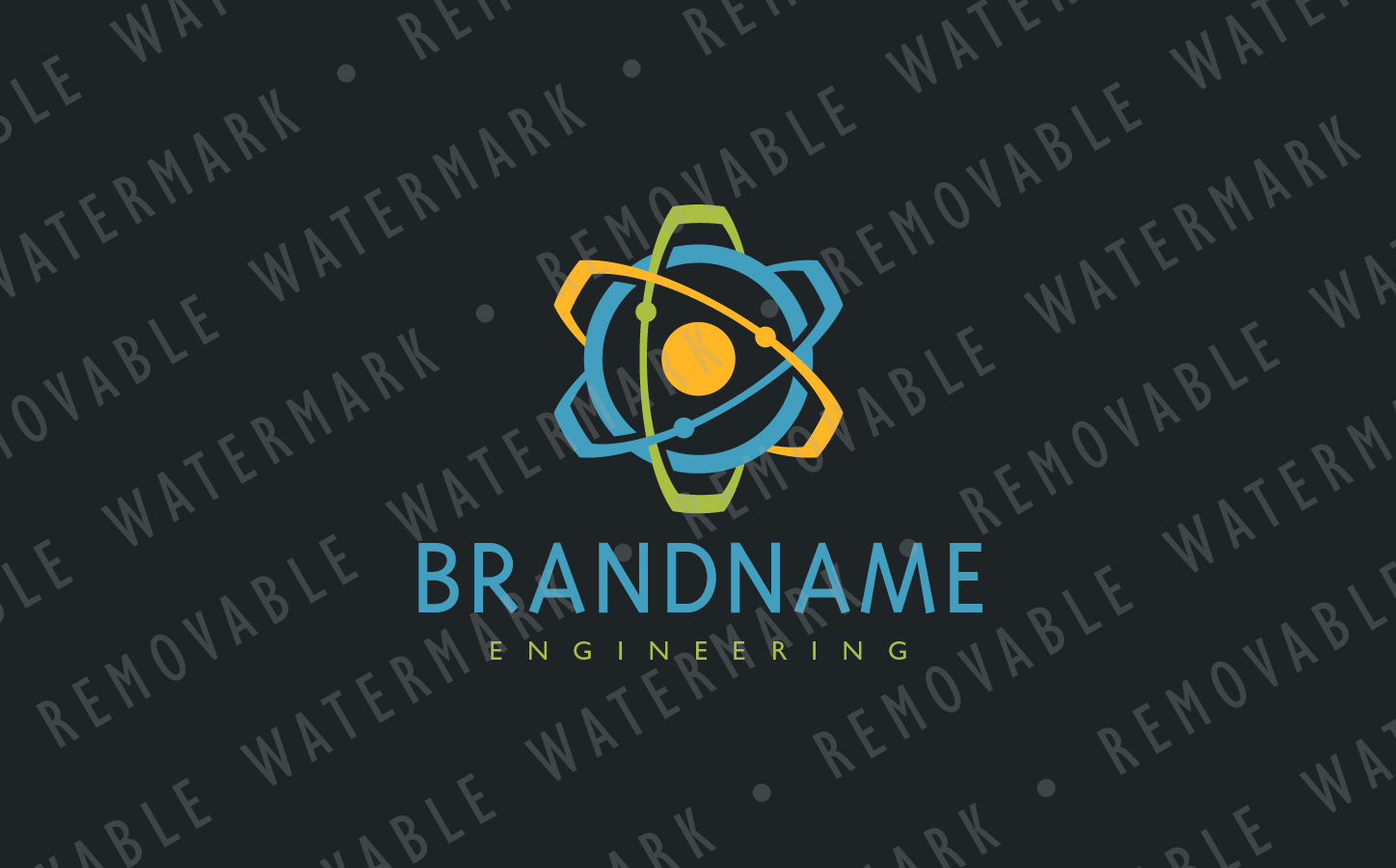 Download Шаблон логотипа "Cogwheel Atom Logo Template" / Cogwheel Atom Logo Template - Шаблон логотипа на тему графика atom science cogwheel energy quantum gear engine physics nuclear cog engineering research lab power technology logo design template media video