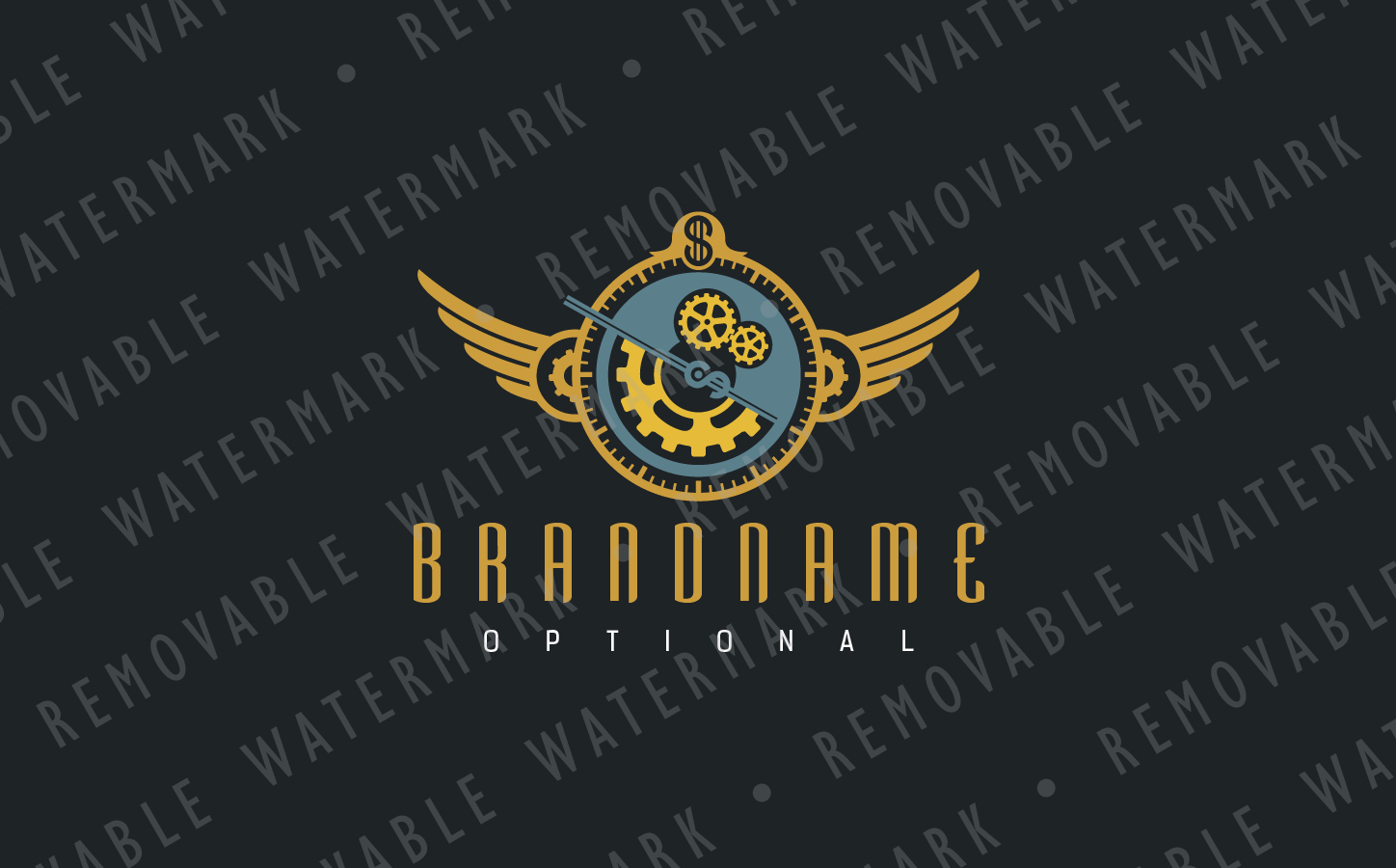 Download Шаблон логотипа "Steampunk Clockwork Logo Template" / Steampunk Clockwork Logo Template - Шаблон логотипа на тему графика wealth money golden gear clock time mechanism cog antique logo design template financial steampunk decorated clockwork art vintage watch factory