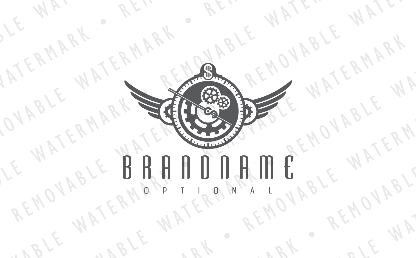 Download Шаблон логотипа "Steampunk Clockwork Logo Template" / Steampunk Clockwork Logo Template - Шаблон логотипа на тему графика wealth money golden gear clock time mechanism cog antique logo design template financial steampunk decorated clockwork art vintage watch factory