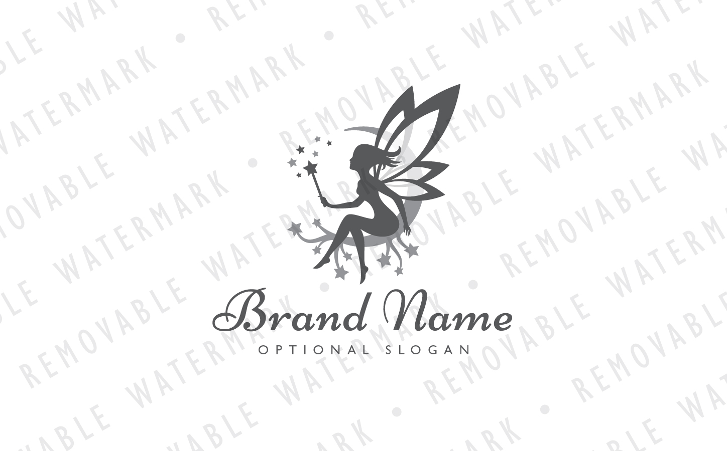Download Шаблон логотипа "Magical Fairy Logo Template" / Magical Fairy Logo Template - Шаблон логотипа на тему графика fairy pixie magical moon crescent dream spirit beauty butterfly love fantasy logo design template cosmetics art night sleep spa decor