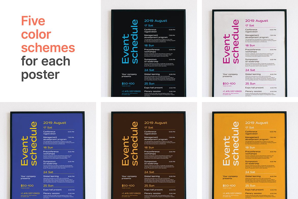 Download Фирменный стиль "Schedule Event Poster - Corporate Identity Template" / Schedule Event Poster - Corporate Identity Template - Фирменный стиль на тему графика event poster template vector schedule program time date table month ticket price performance flyer timing timetable timeline print typography