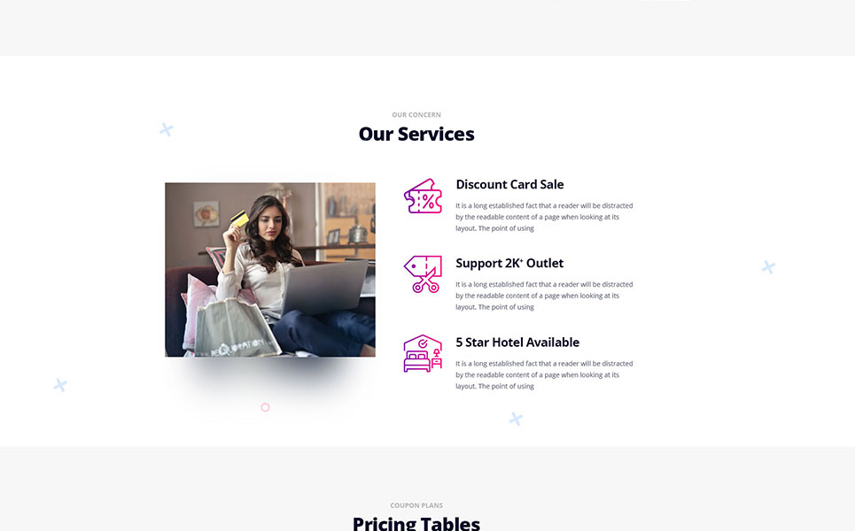 Download PSD шаблон "SuperCard Discount, Coupon, Company PSD Template" / SuperCard Discount, Coupon, Company PSD Template - Адаптивный PSD шаблон на тему бизнес и услуги discount card offer coupon psd template design theme html css clean minimal onepage