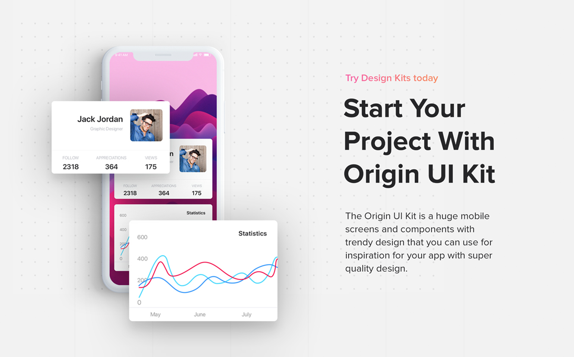 Download UI элементы "Origin Mobile Kit UI Elements" / Origin Mobile Kit UI Elements - UI элементы на тему графика 