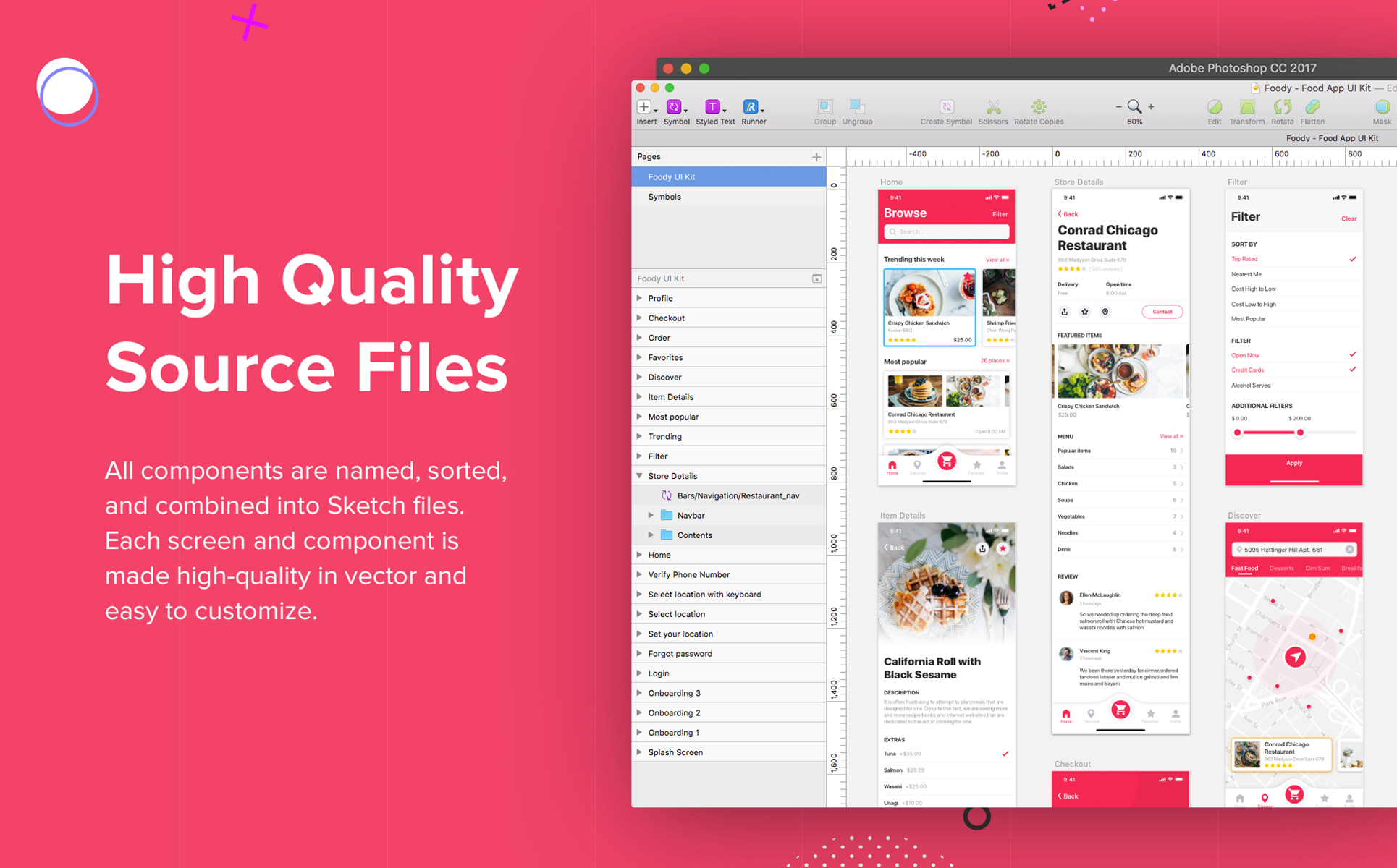 Download UI элементы "Foody - Food App UI Elements" / Foody - Food App UI Elements - UI элементы на тему графика 