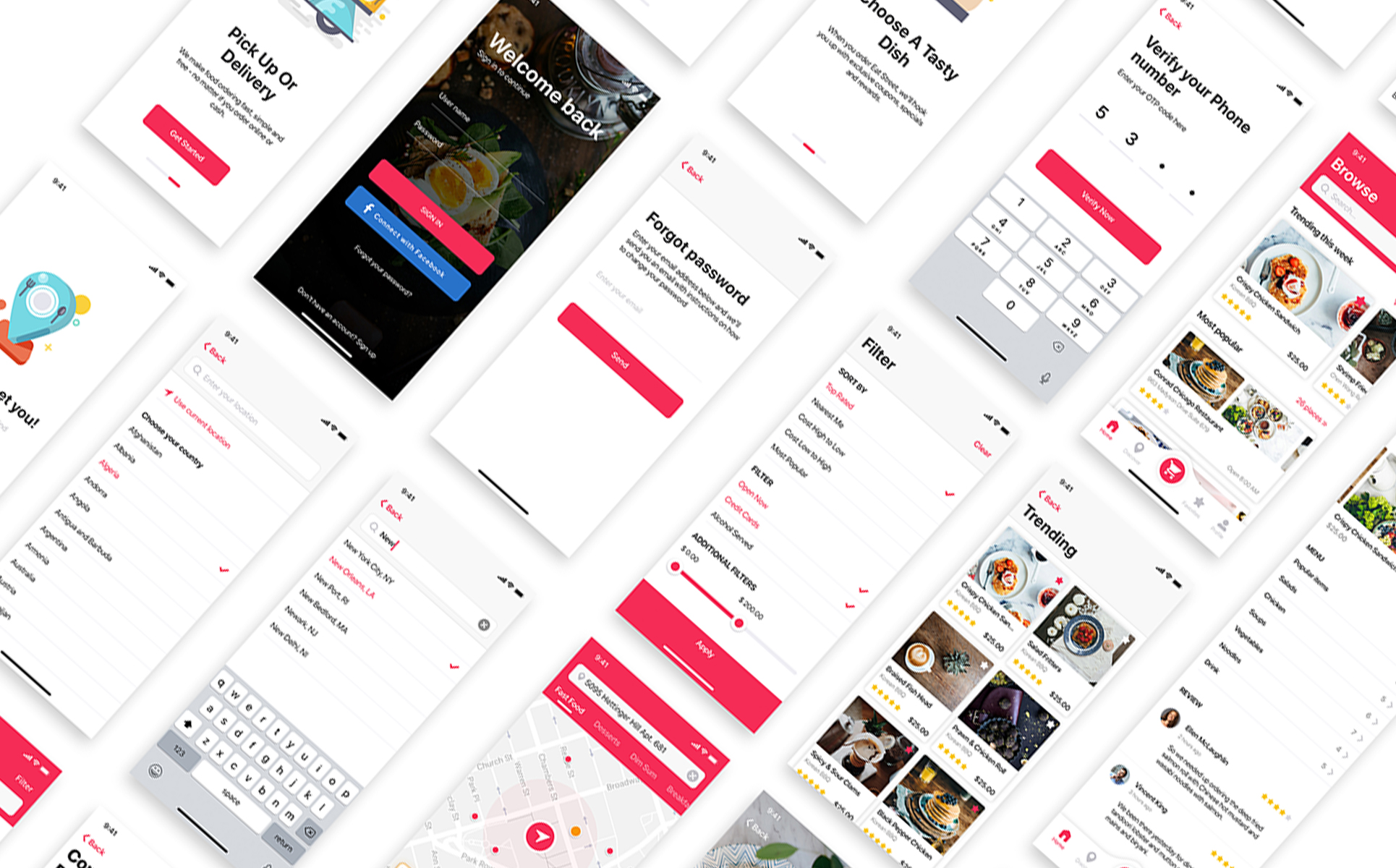 Download UI элементы "Foody - Food App UI Elements" / Foody - Food App UI Elements - UI элементы на тему графика 