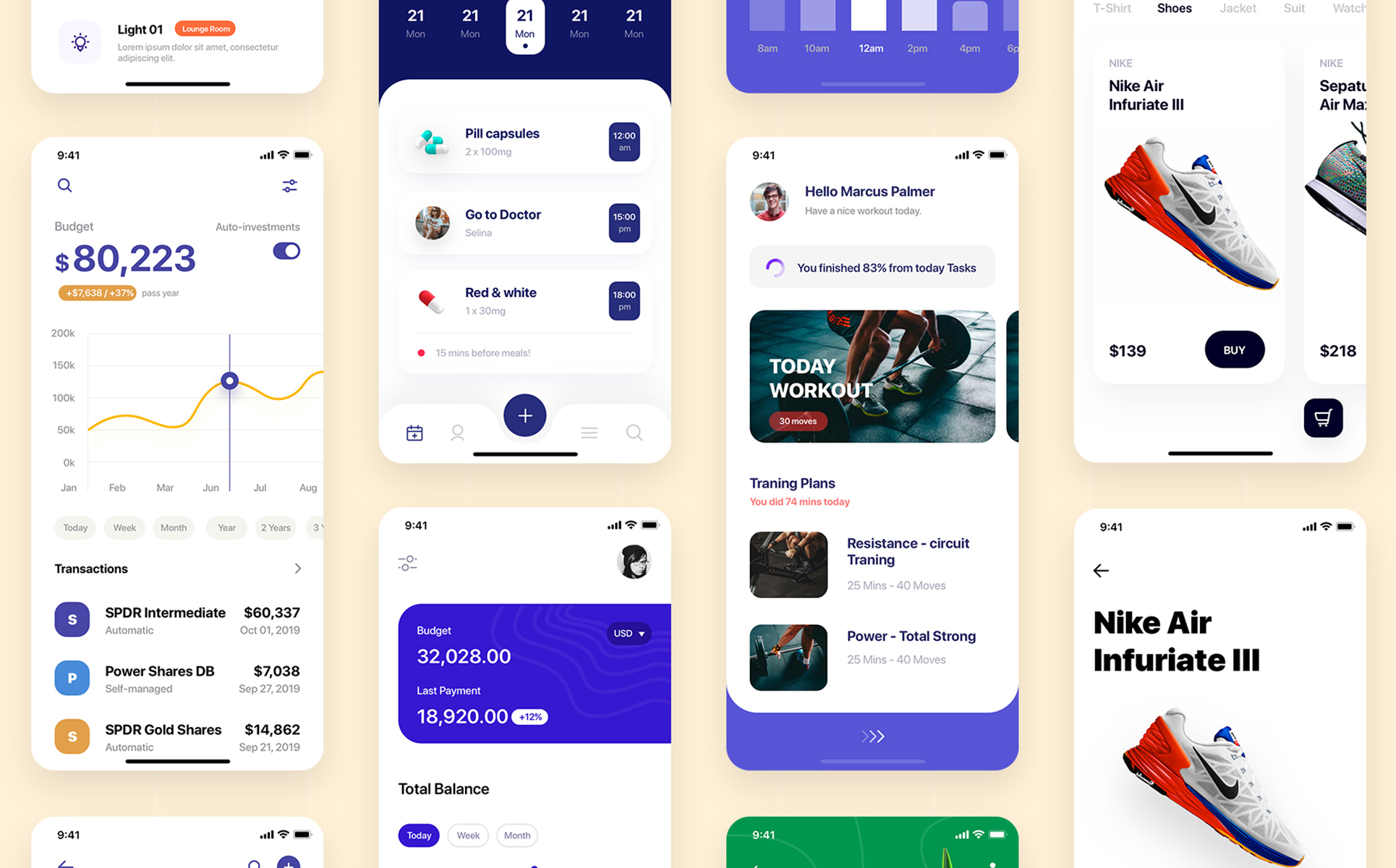 Download UI элементы "Platin mobile UI Kit " / Platin mobile UI Kit  - UI элементы на тему графика app ui social statistics articles interface ios material kit mobile login sign up profile map tracking menu on boarding theme