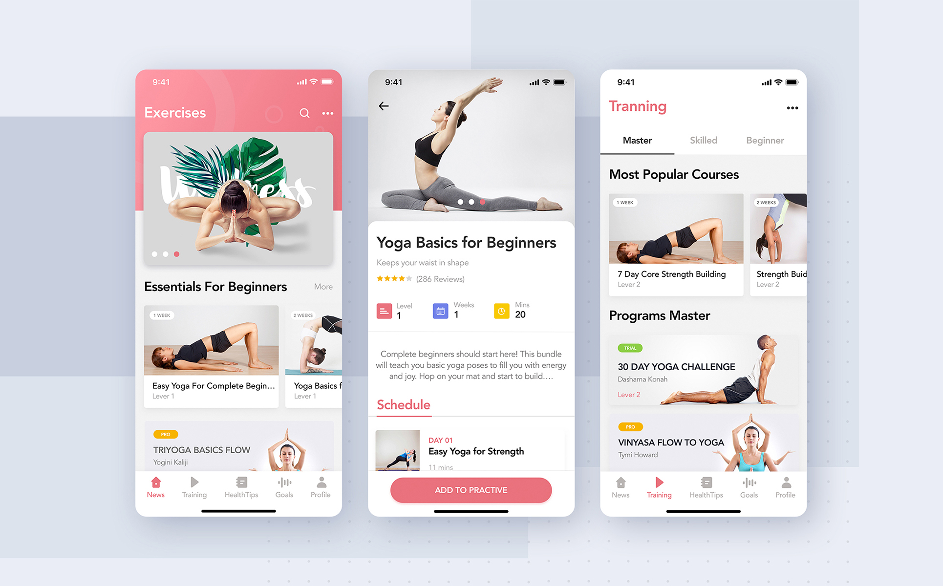 Download UI элементы "Yoga Fitness Mobile App UI Kit " / Yoga Fitness Mobile App UI Kit  - UI элементы на тему графика yoga fitness sport gym beauty healthy app ui social statistics articles interface ios material kit mobile login sign up profile