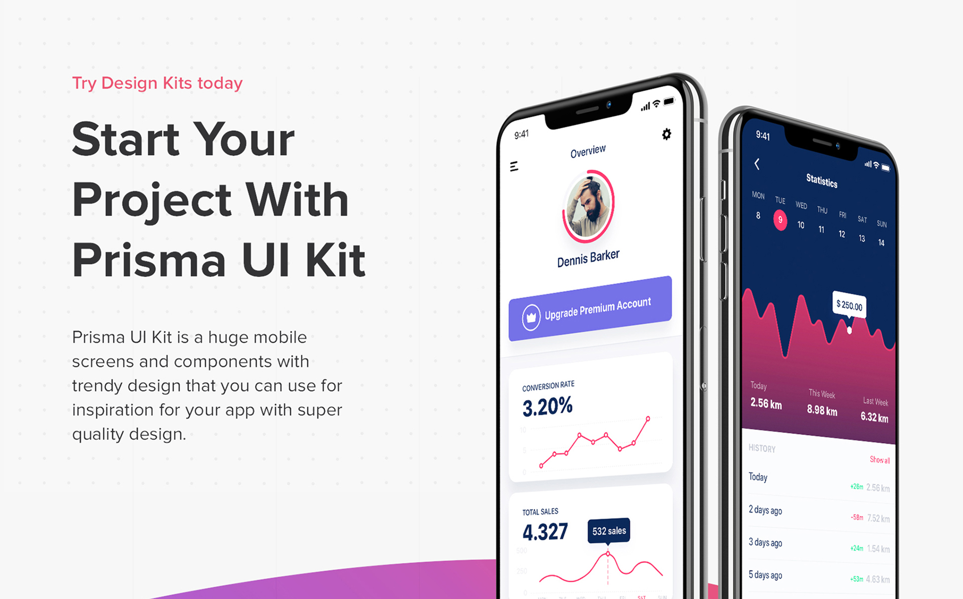 Download UI элементы "Prisma UI Kit " / Prisma UI Kit  - UI элементы на тему графика app ui social statistics articles interface ios material kit mobile login sign up profile map tracking menu on boarding