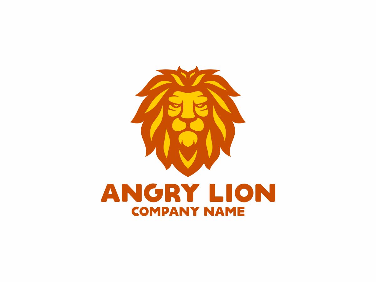 Download Шаблон логотипа "Angry Lion Logo Template" / Angry Lion Logo Template - Шаблон логотипа на тему графика abstract lion vector animals art design branding company colorful prism creative studio diamond digital elegant king head luxury marketing